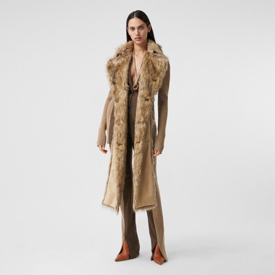 burberry faux fur coat