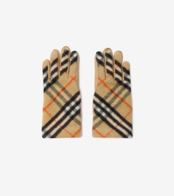 Burberry check wool gloves on sale