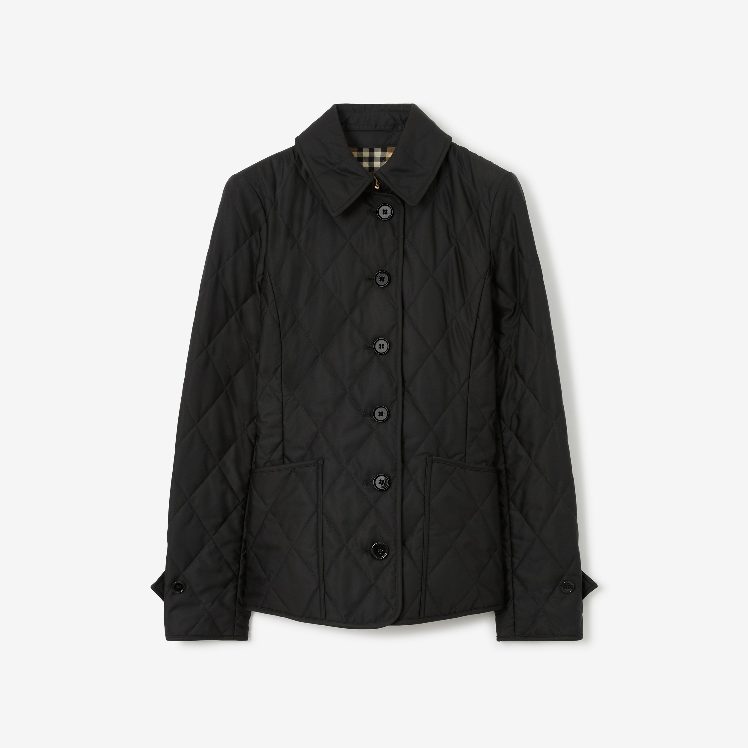 Diamond Quilted Thermoregulated Jacket in Black | Burberry® Official - 1