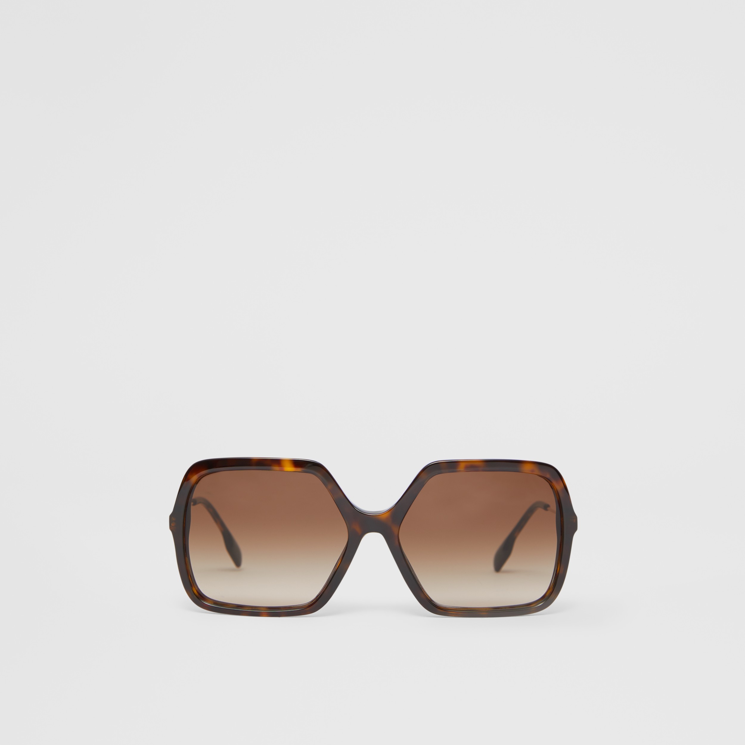 Oversized Square Frame Sunglasses In Tortoiseshell Women Burberry United States 0350