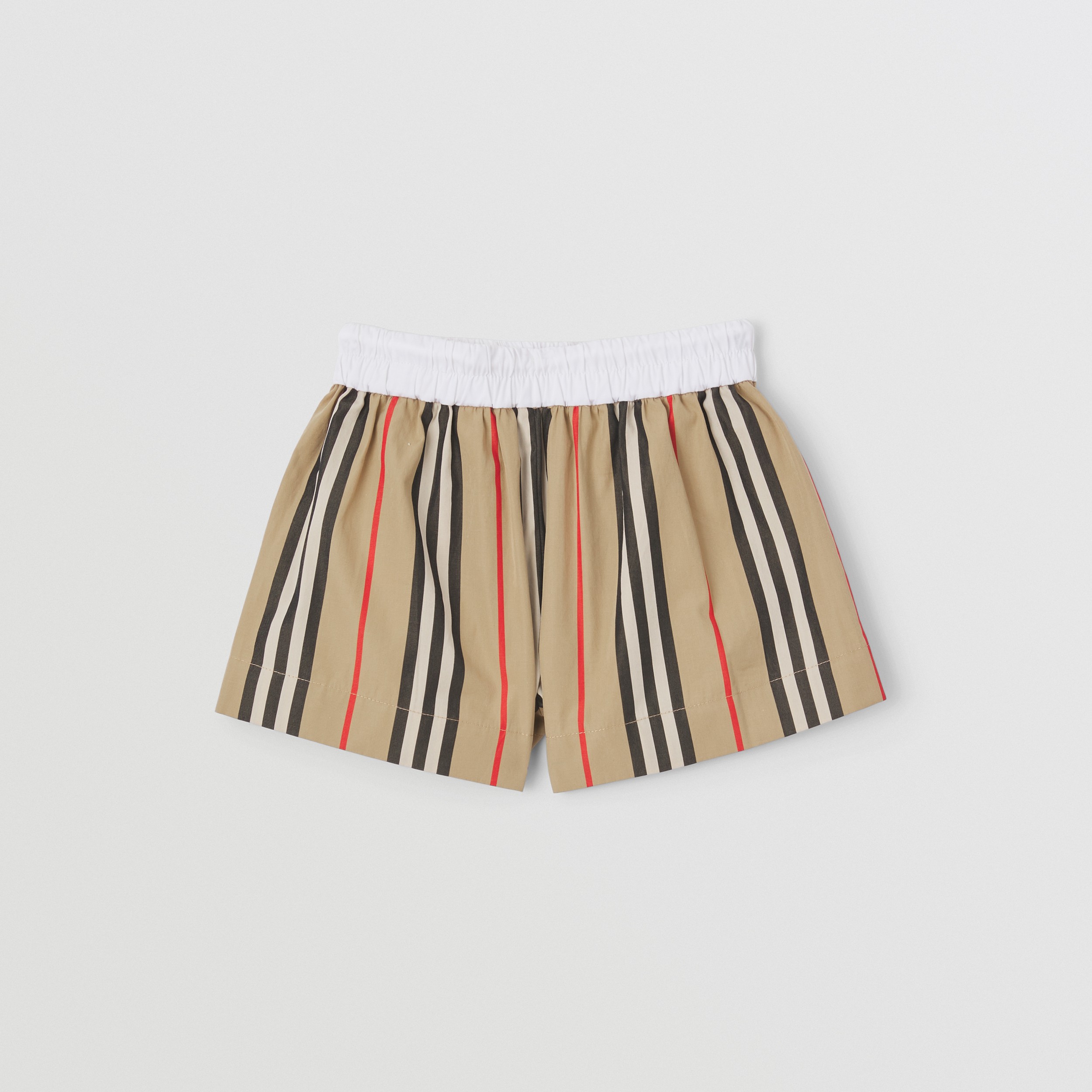 Icon Stripe Cotton Poplin Shorts in Archive Beige - Children | Burberry® Official - 4