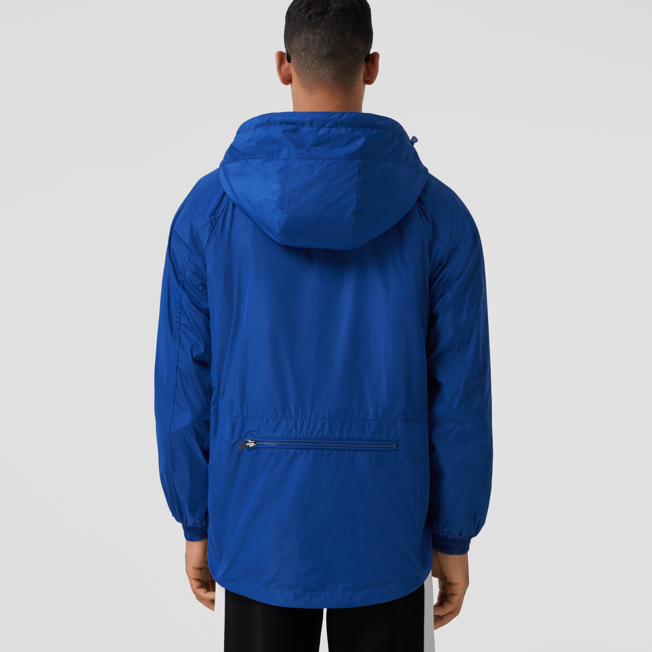 Logo Graphic Packaway Nylon Hooded Jacket in Deep Royal Blue - Men | Burberry® Official - 3