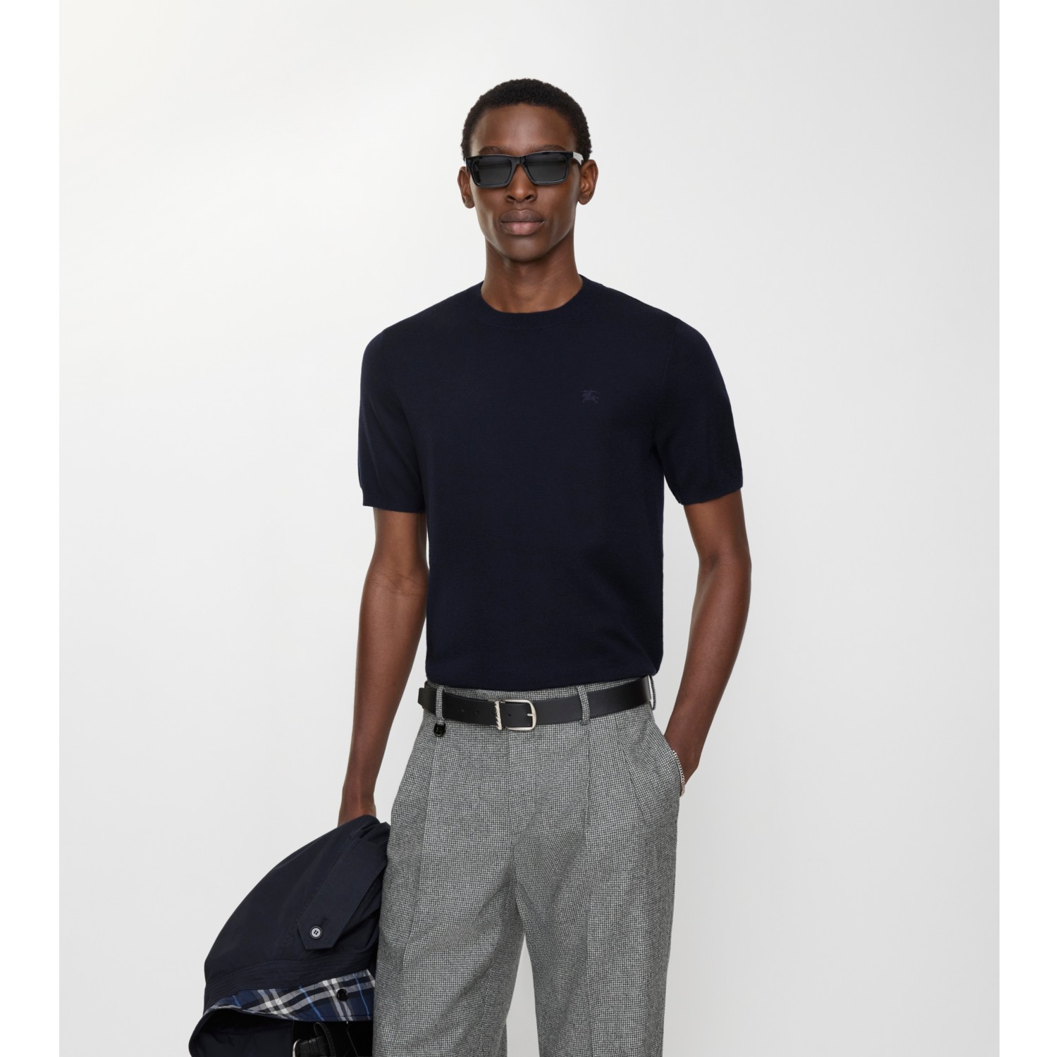 Cashmere Top in Navy - Men, Nylon | Burberry® Official