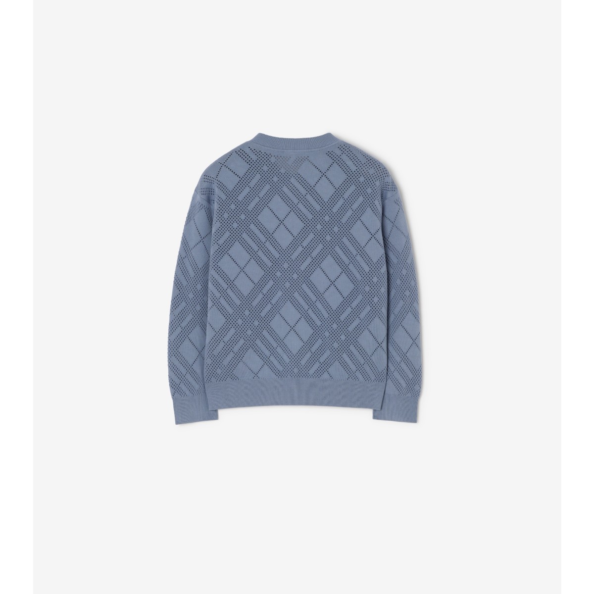  Check Pointelle Knit Cotton Cardigan