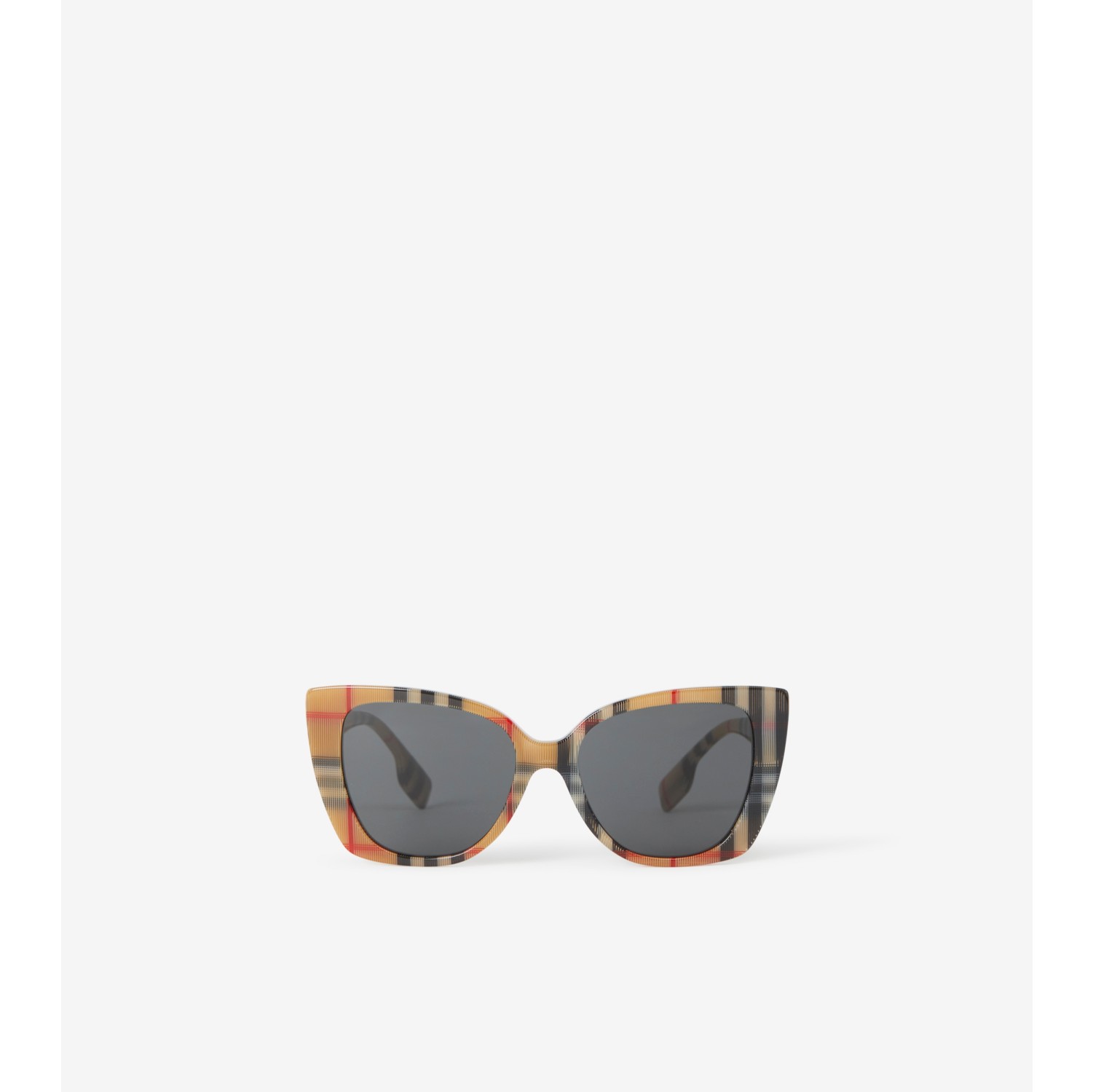 Check Oversized Cat-eye Frame Sunglasses in Beige - Women | Burberry®  Official