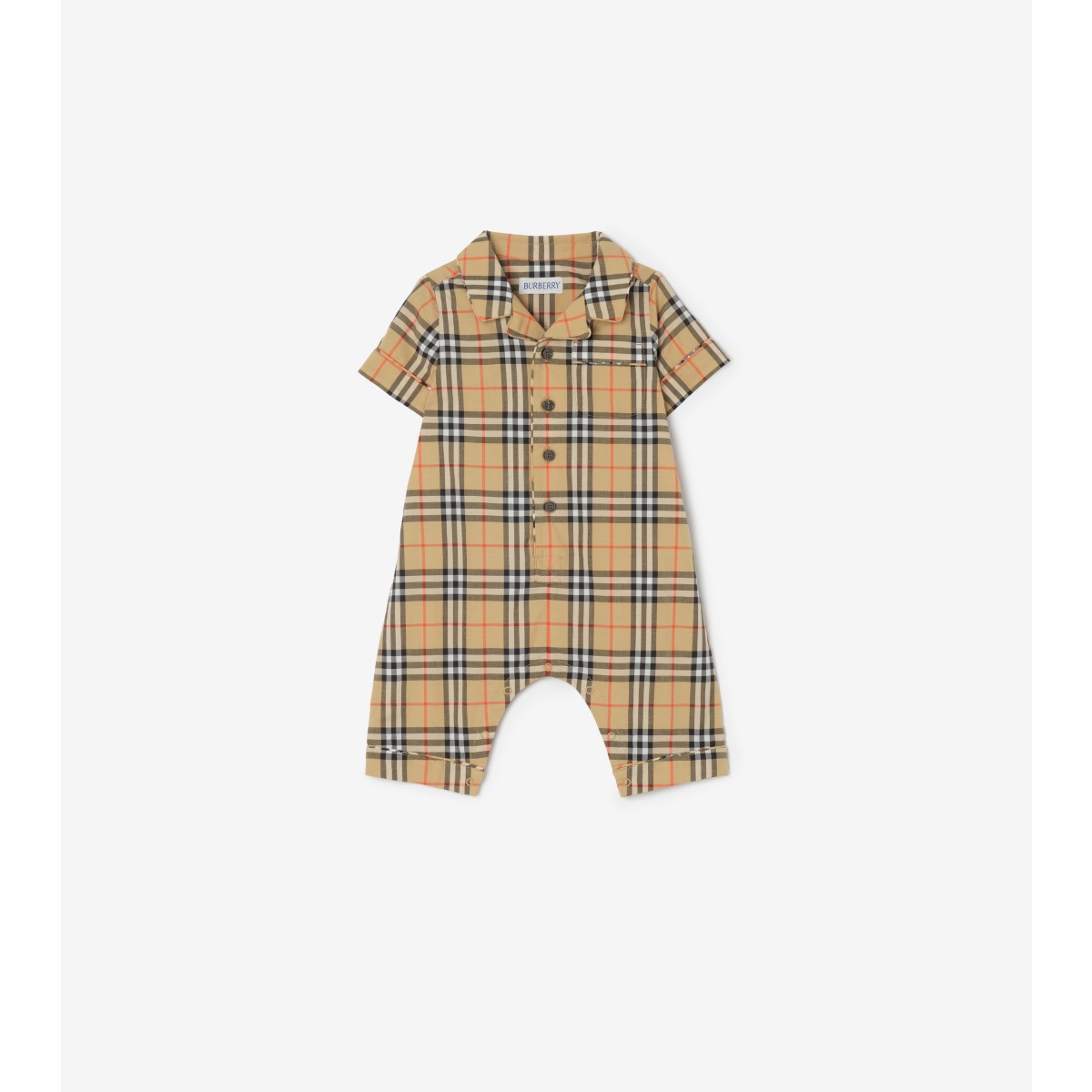  Check Cotton Playsuit