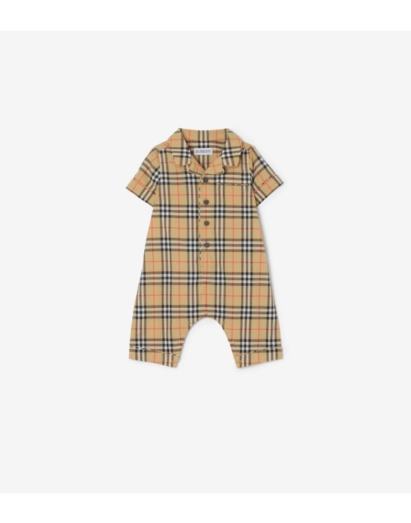 Check Cotton Playsuit