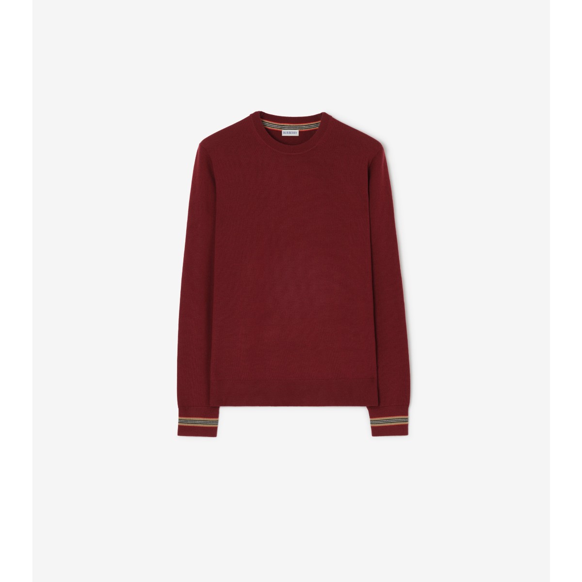  Stripe Icon Trim Wool Sweater