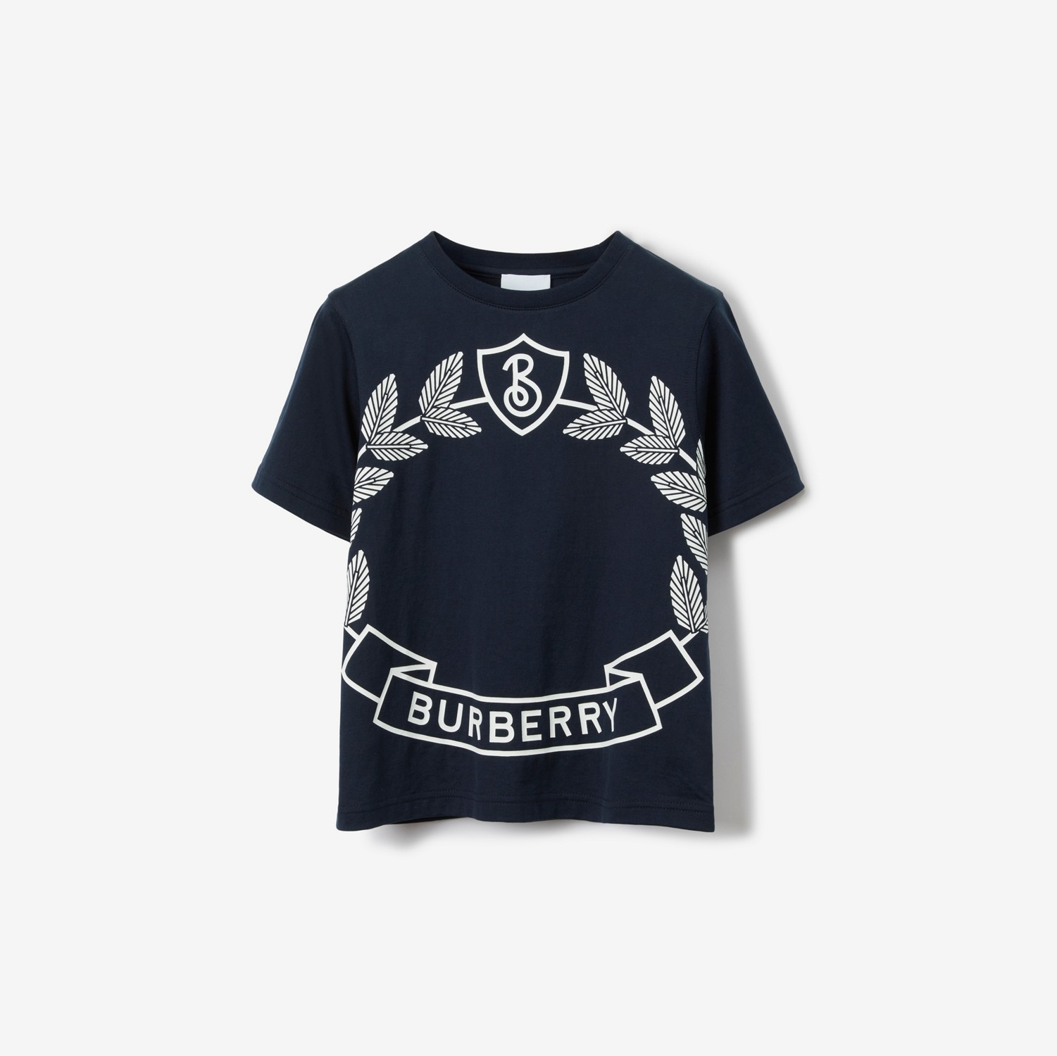 T-shirt en coton à écusson feuille de chêne (Bleu Anthracite Intense) | Site officiel Burberry®