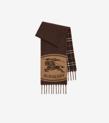 Reversible Knight Stamp Scarf in Treacle | Burberry® Official