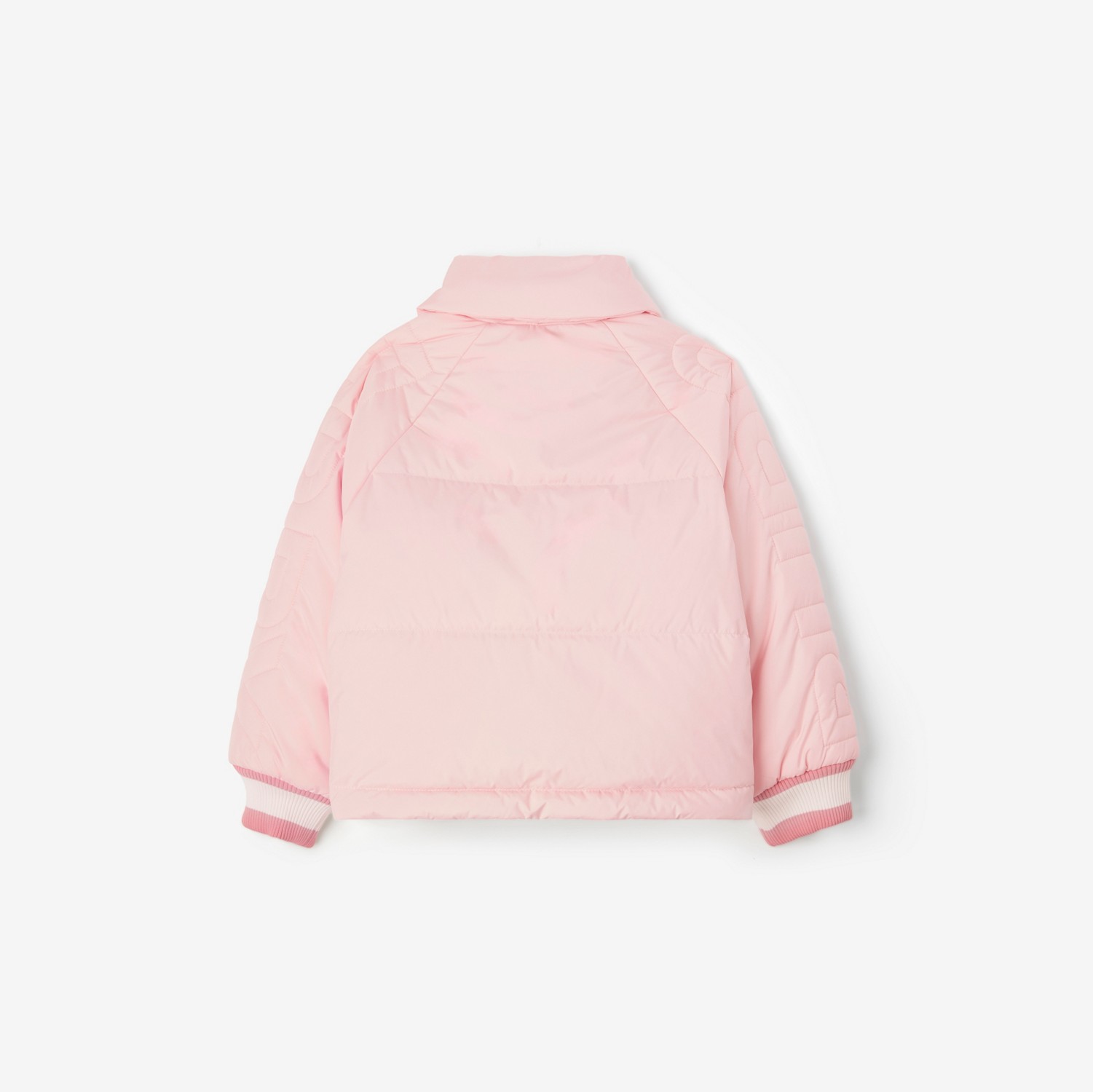 로고 퀼팅 퍼퍼 재킷 (시쉘 핑크) | Burberry®