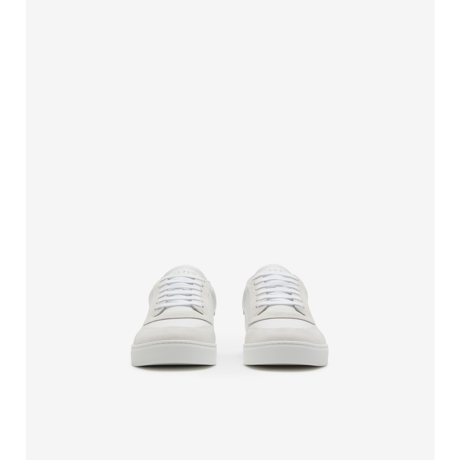 Sneakers en cuir et coton Check