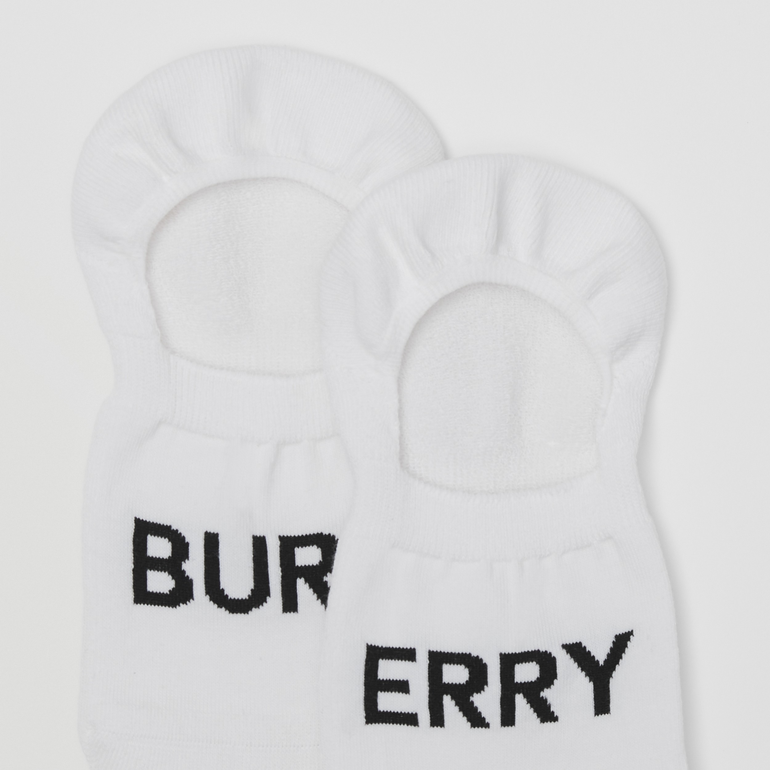Logo Intarsia Cotton Blend Sneaker Socks in White | Burberry® Official - 2