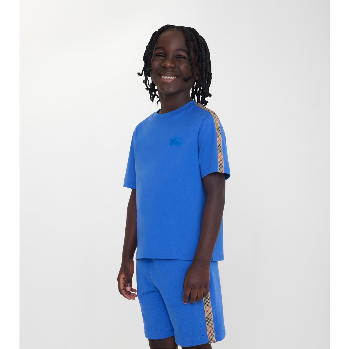  Check Trim Cotton Shorts