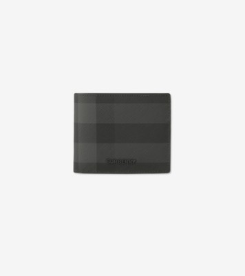 Check Slim Bifold Wallet in Charcoal grey - Men | Burberry® Official