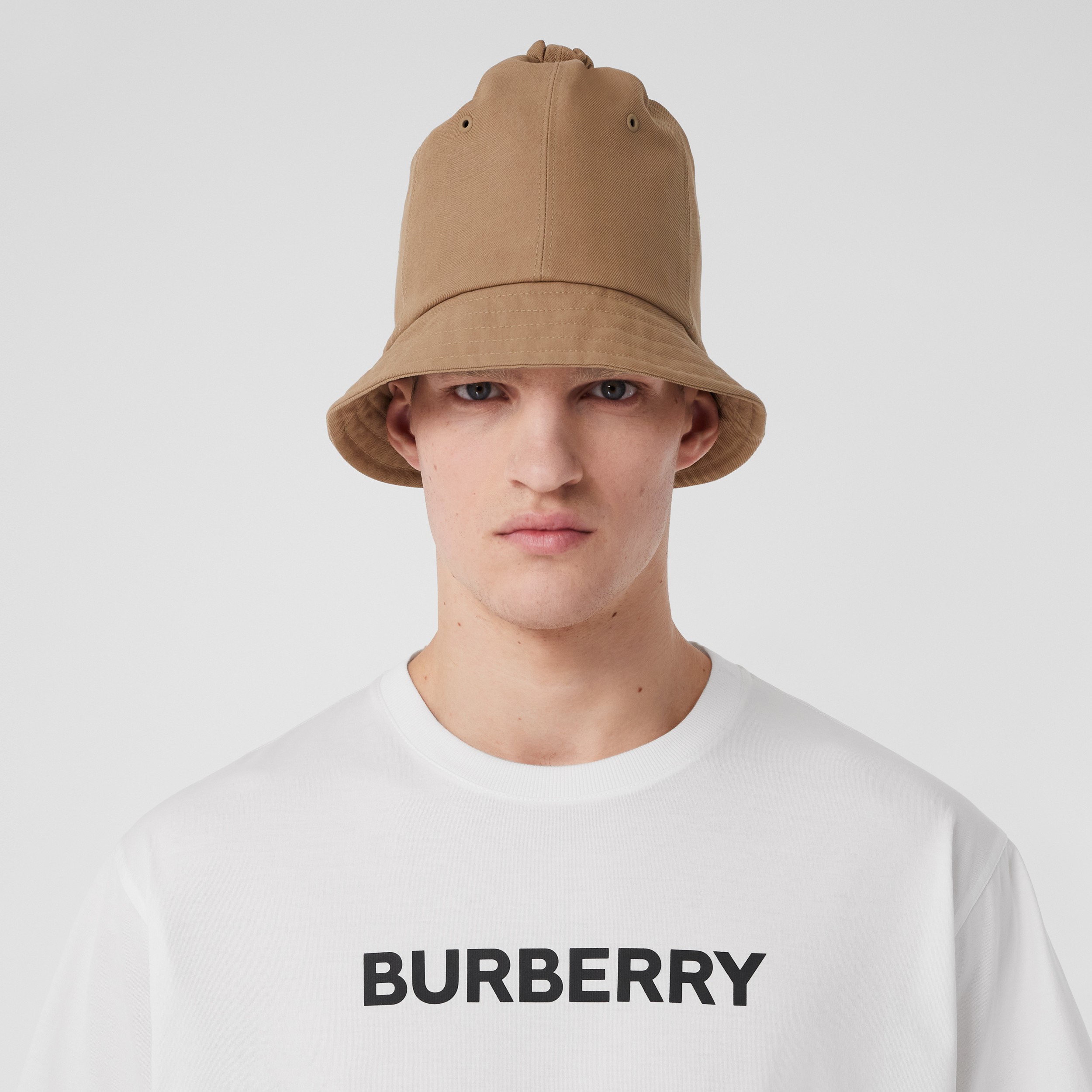 Logo Print Cotton T-shirt in White - Men | Burberry® Official - 2