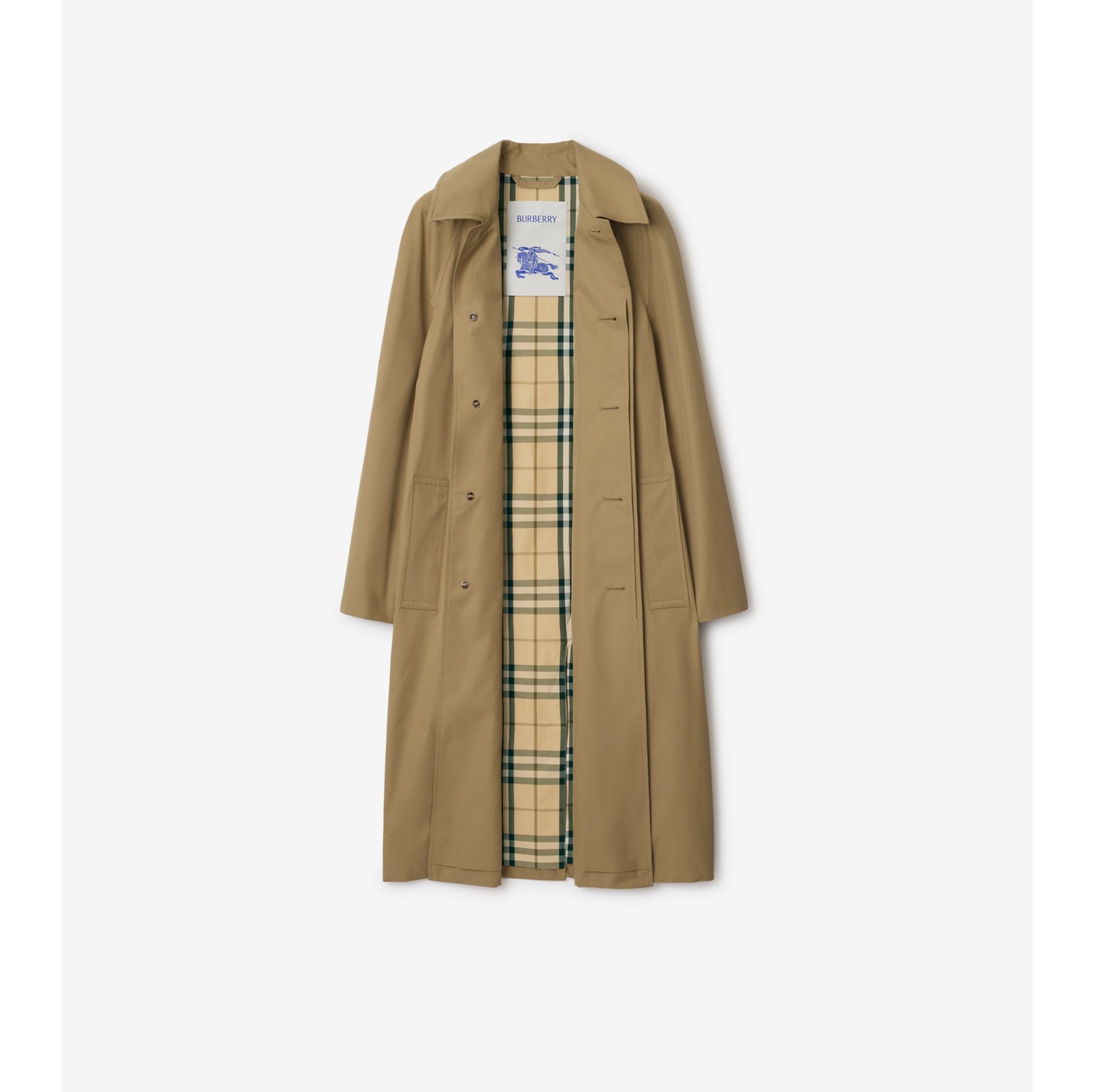 Car coat lungo in gabardine