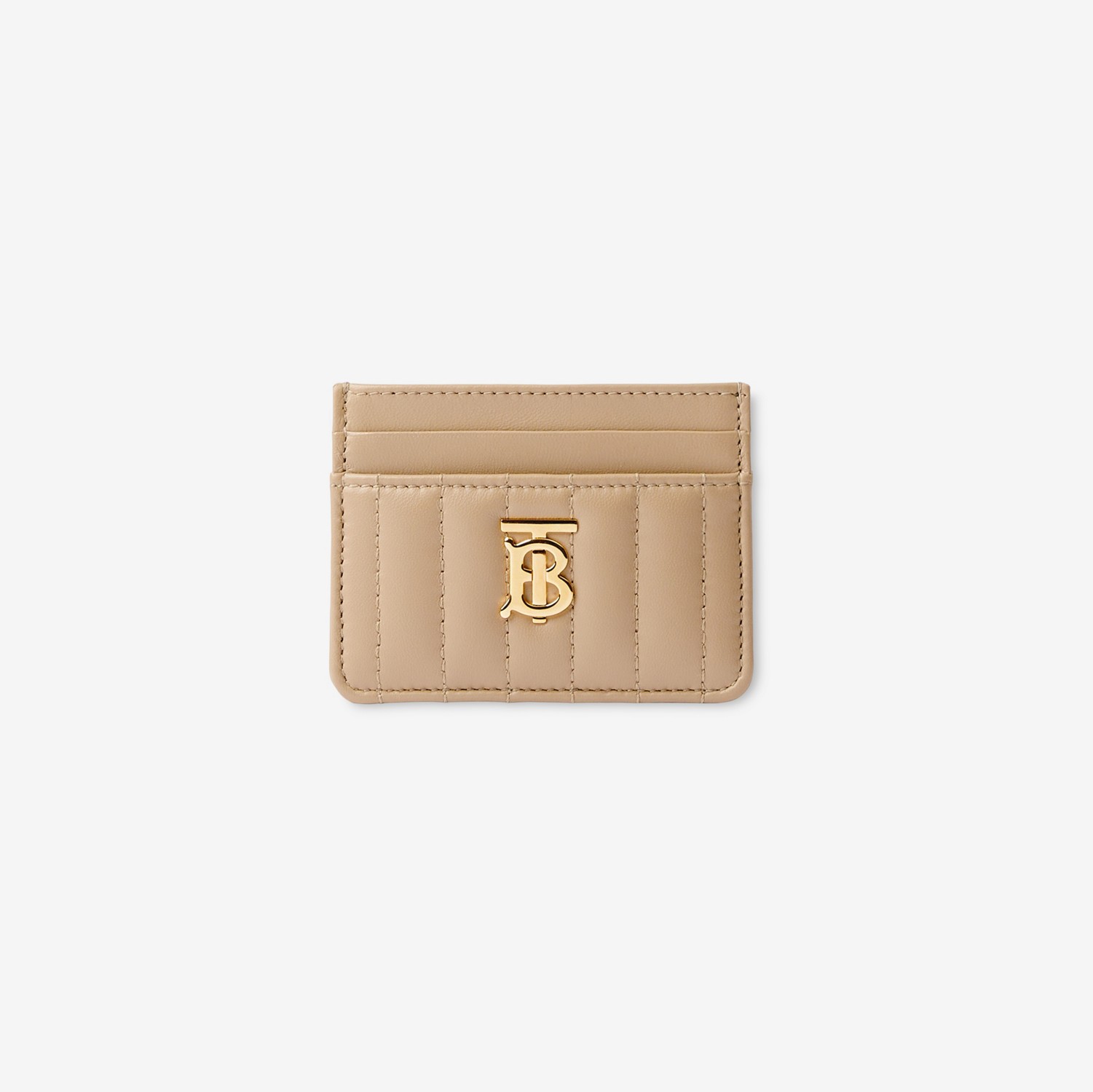 Quilted Leather Lola Card Case in Oat beige - Women | Burberry® Official
