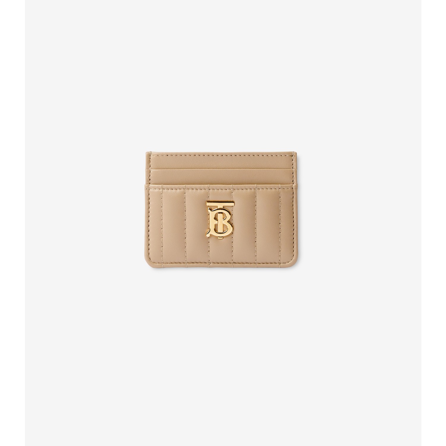 Quilted Leather Lola Card Case in Oat beige - Women | Burberry® Official
