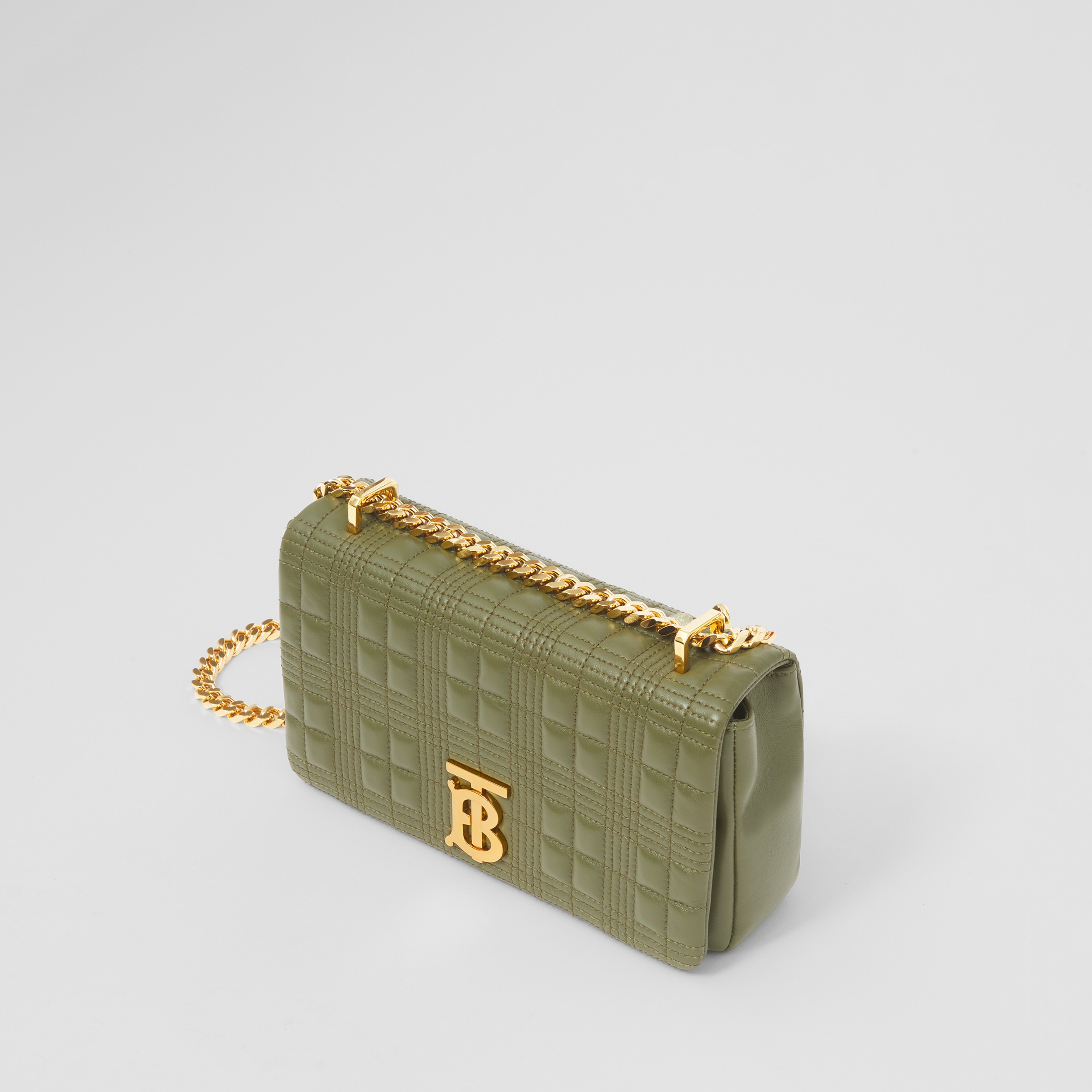 Bolsa Lola acolchoada em couro de cordeiro - Pequena (Verde Samambaia Escuro) - Mulheres | Burberry® oficial - 4