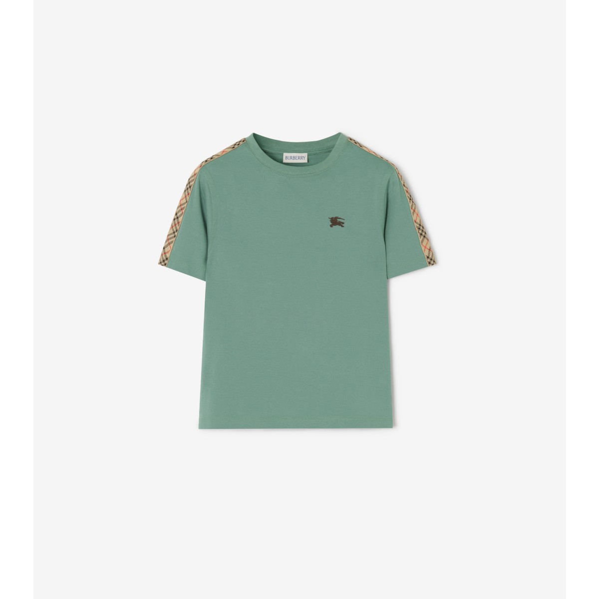  Check Trim Cotton T-shirt