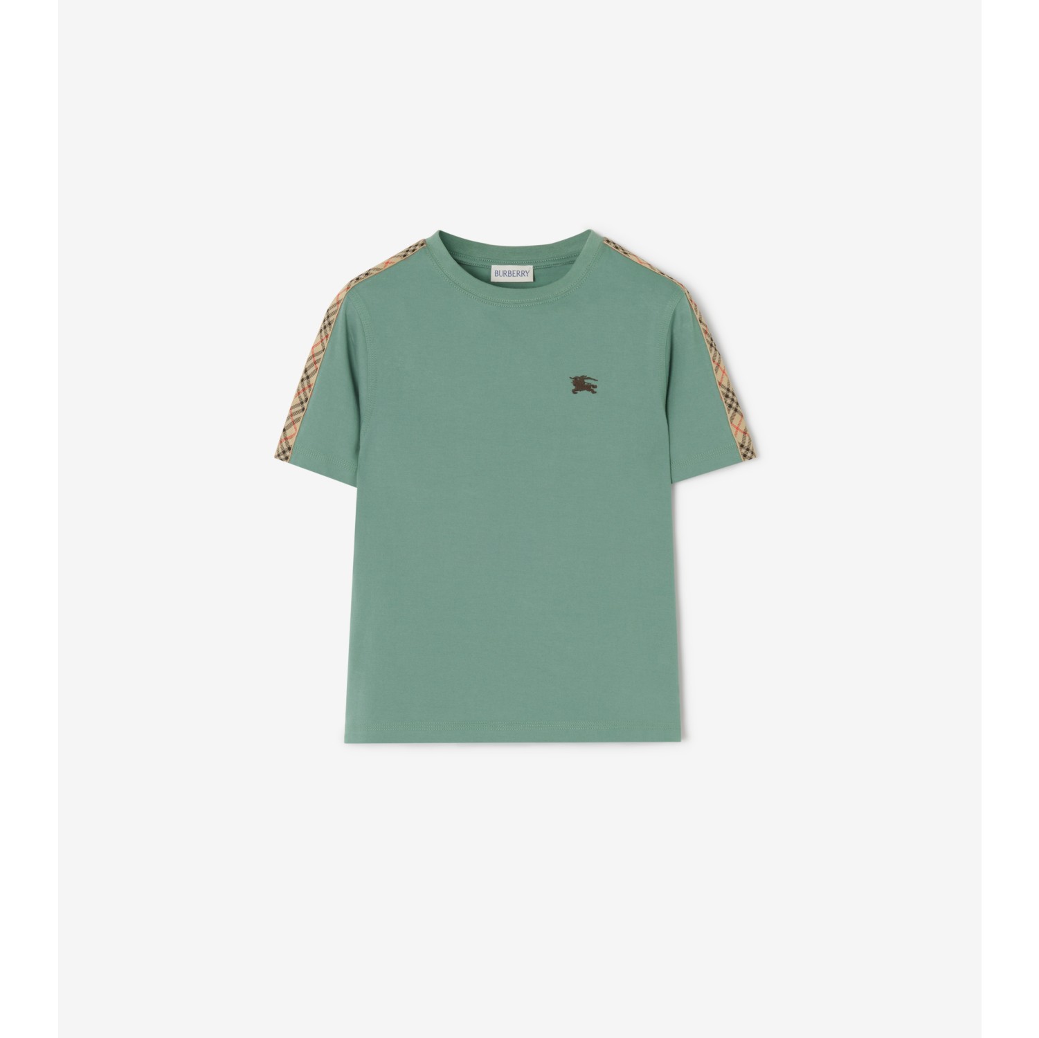 Check Trim Cotton T-shirt