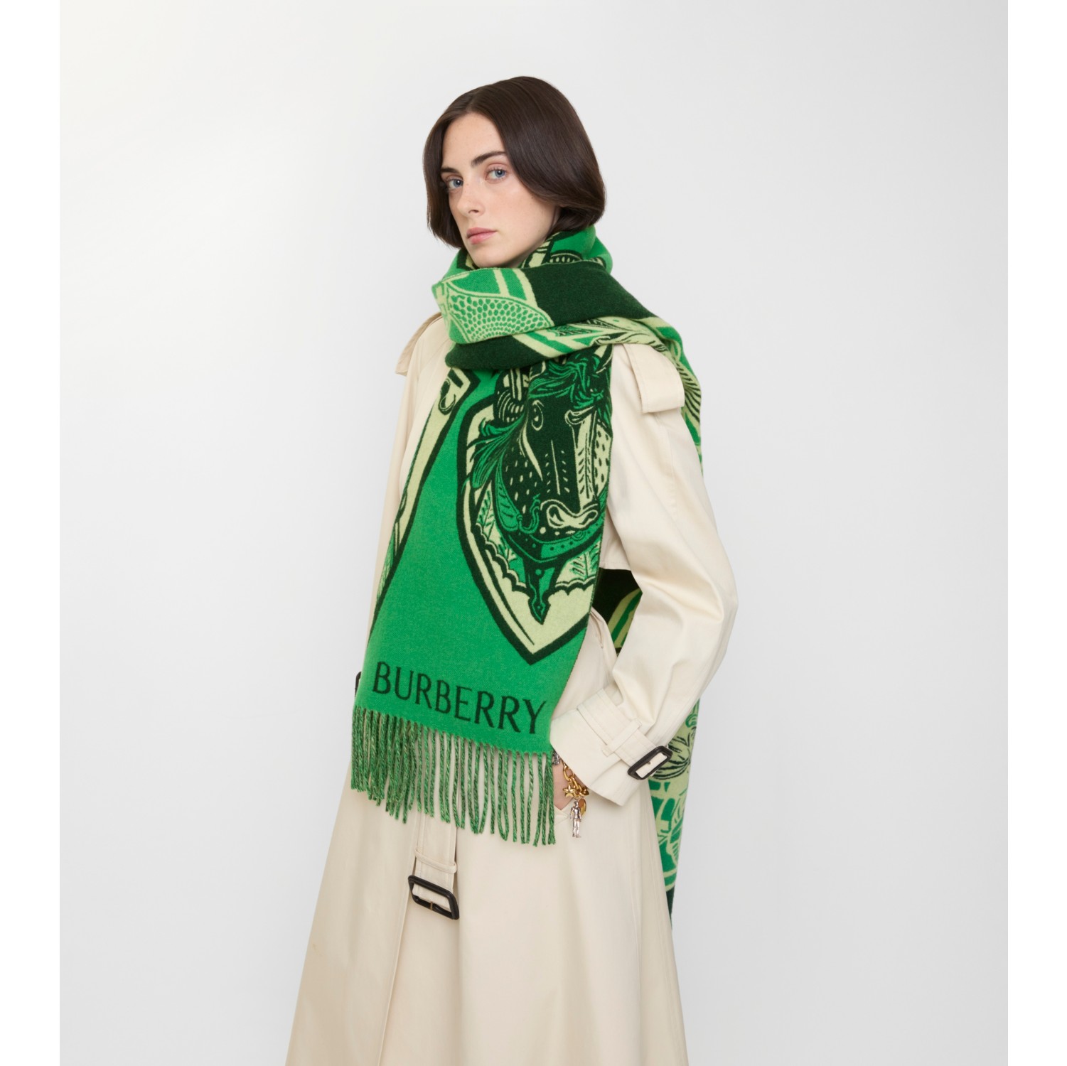 Charging Knight Wool Cashmere Scarf