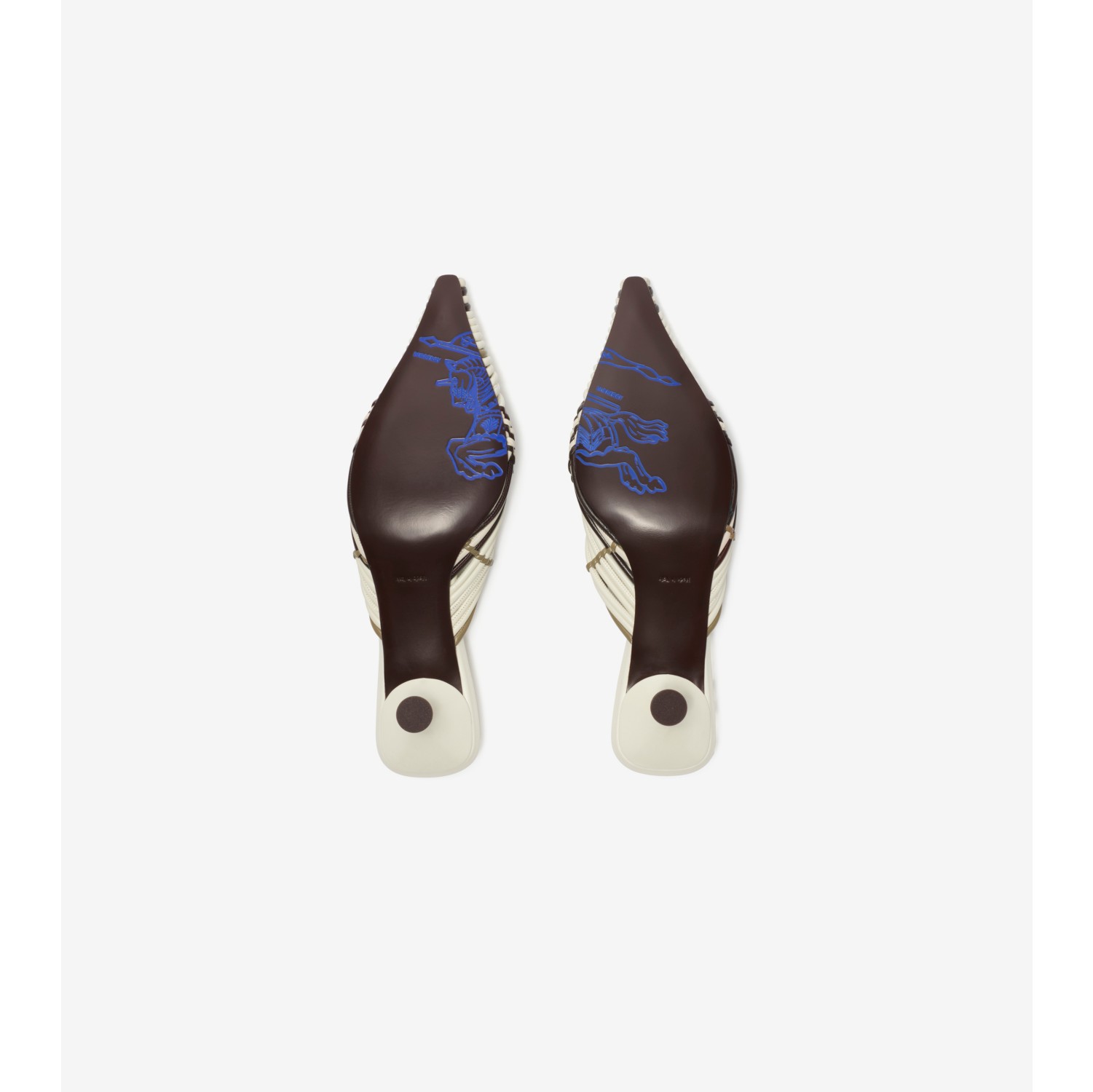 Check Woven Leather Cameo Mules