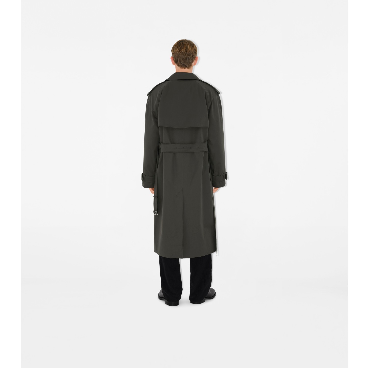 Trench long en gabardine