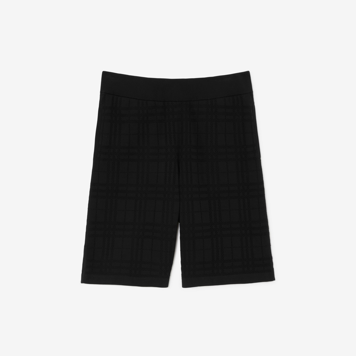 Check Technical Cotton Shorts in Black - Men | Burberry® Official