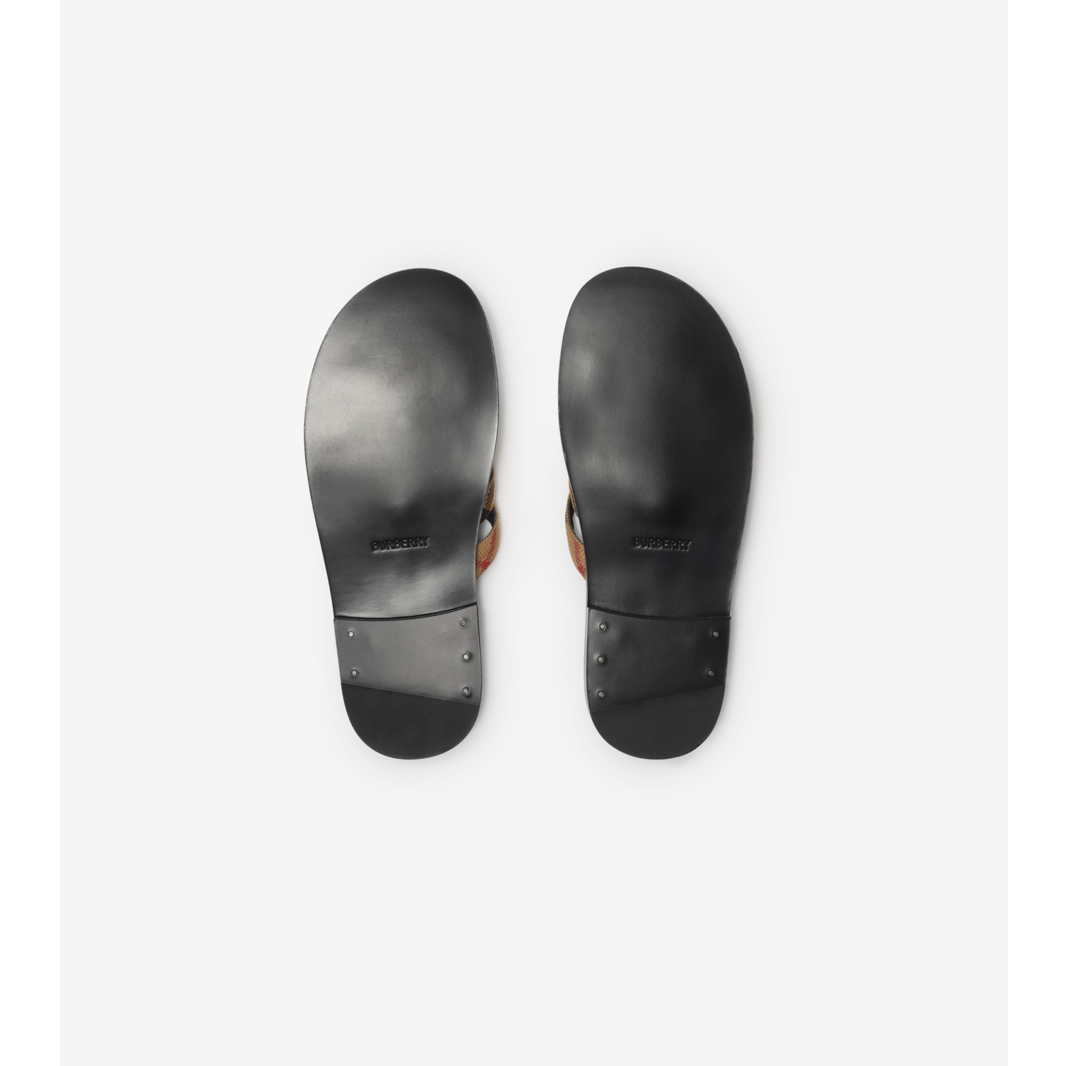 Check and Leather Drift Sandals​
