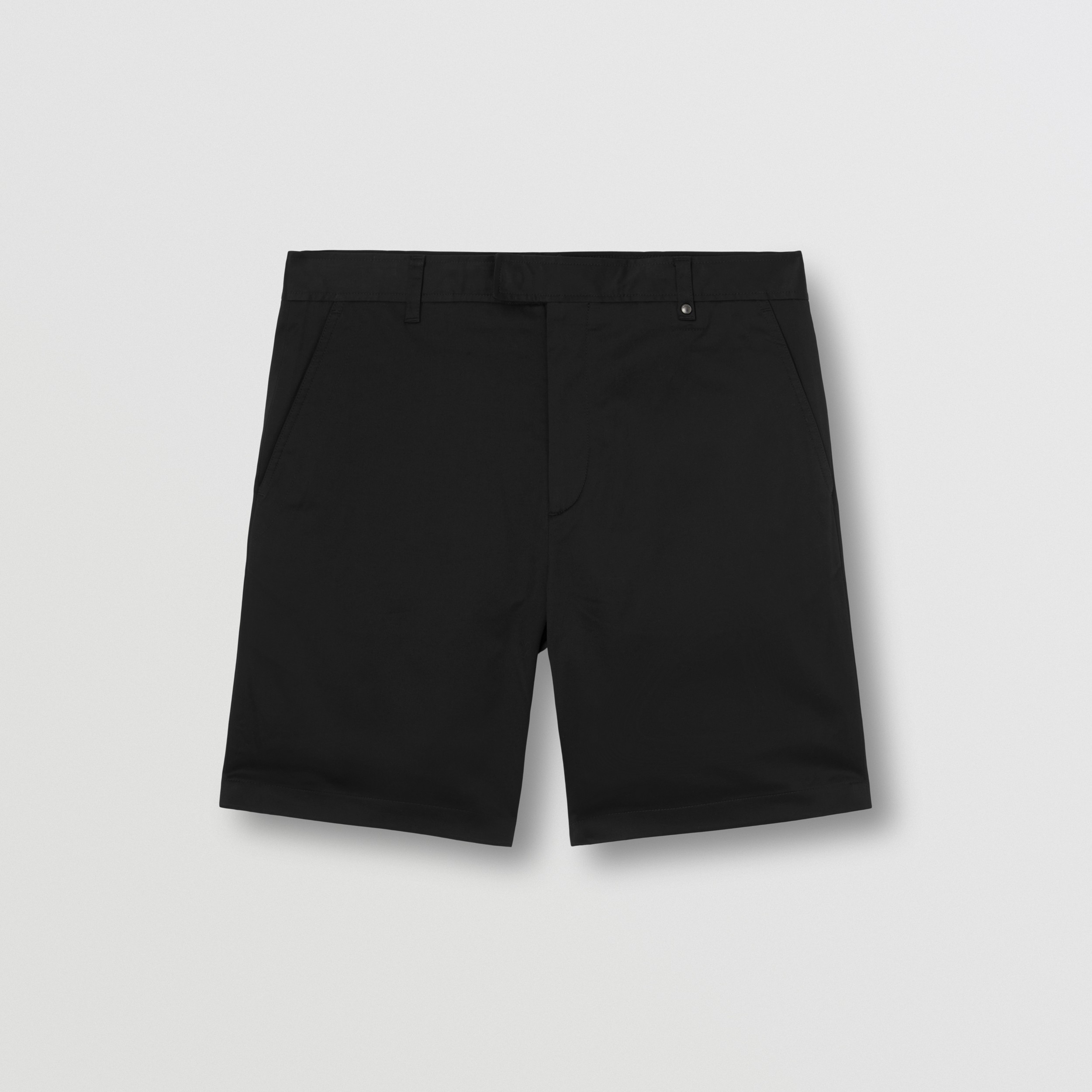 Pantalones cortos en algodón elástico con detalle de monograma (Negro) - Hombre | Burberry® oficial - 4