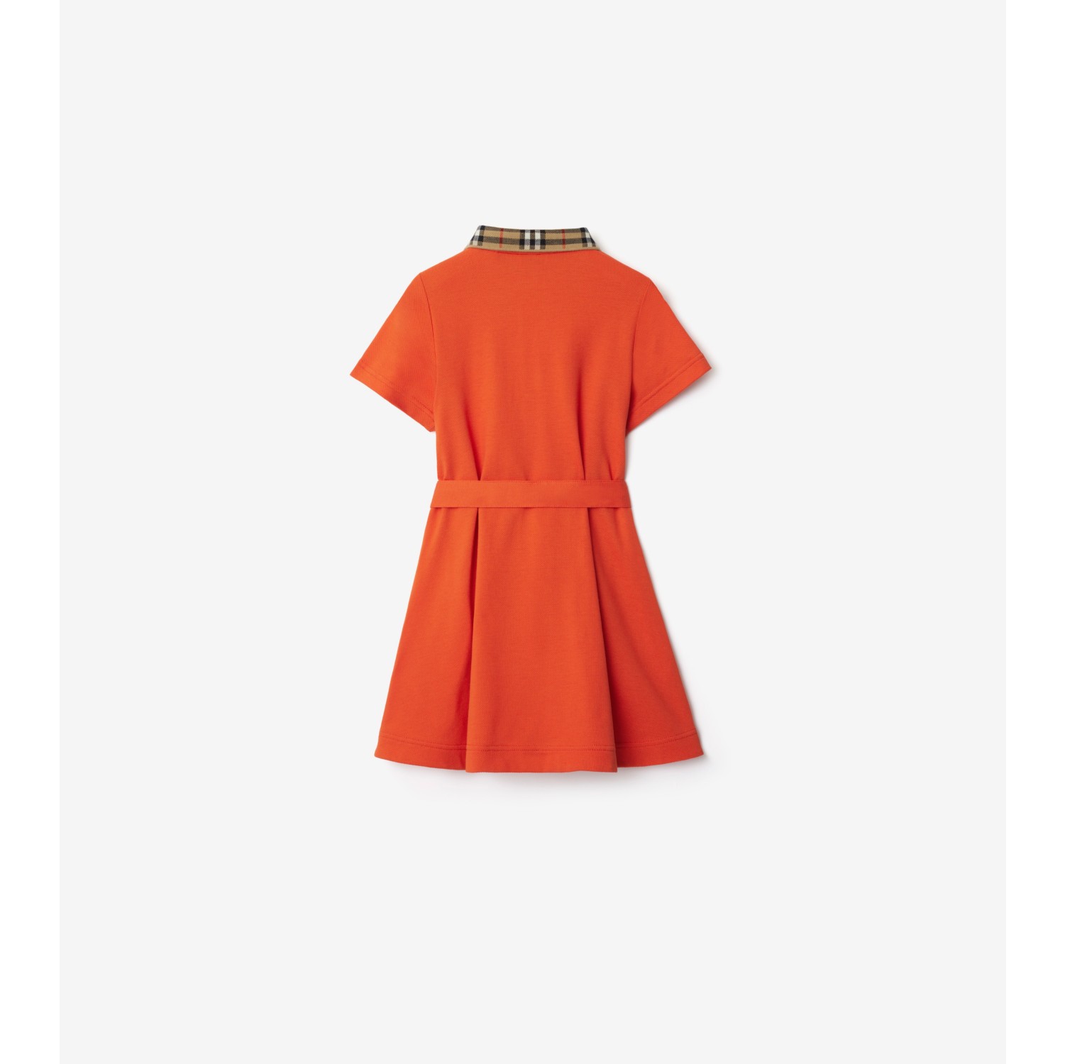 Check Collar Cotton Polo Shirt Dress