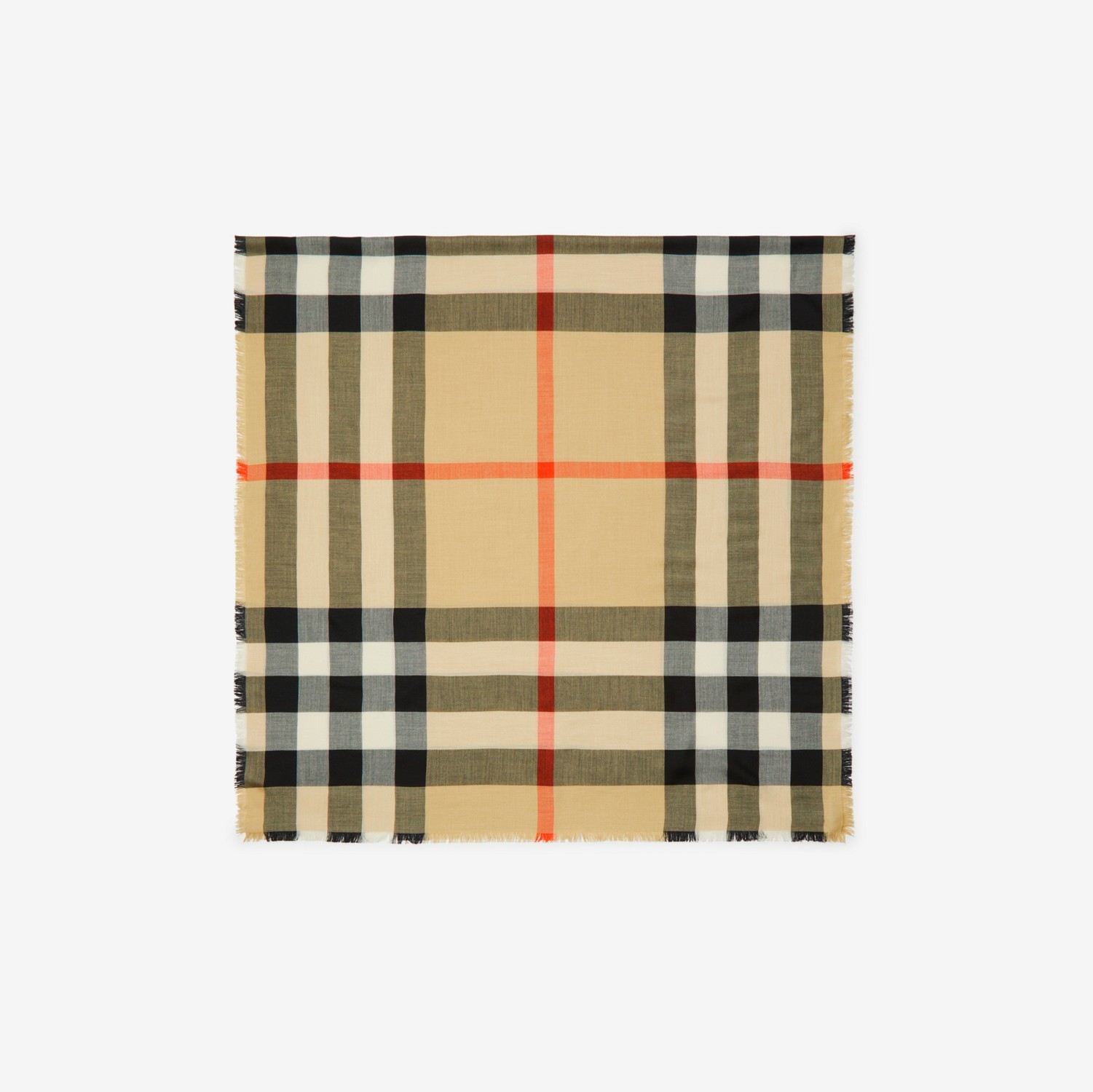 チェック カシミアシルクスカーフ (サンド) | Burberry®公式サイト チェック カシミアシルクスカーフ (サンド) | Burberry®公式サイト