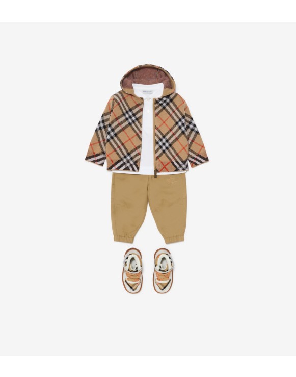 Hoodie zippé en laine Check