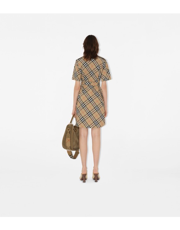 Check Cotton Shirt Dress