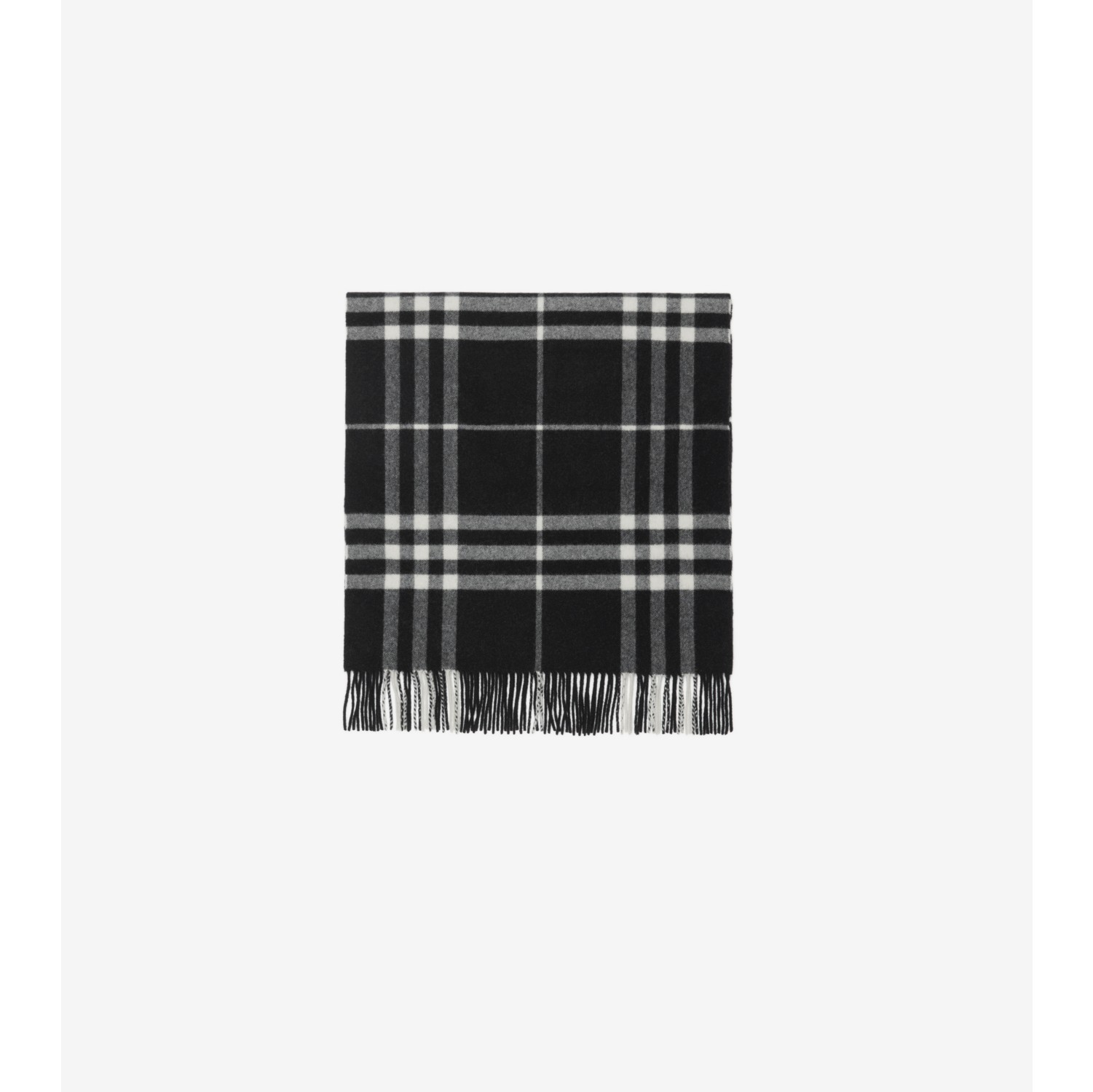 Wide Check Cashmere Scarf