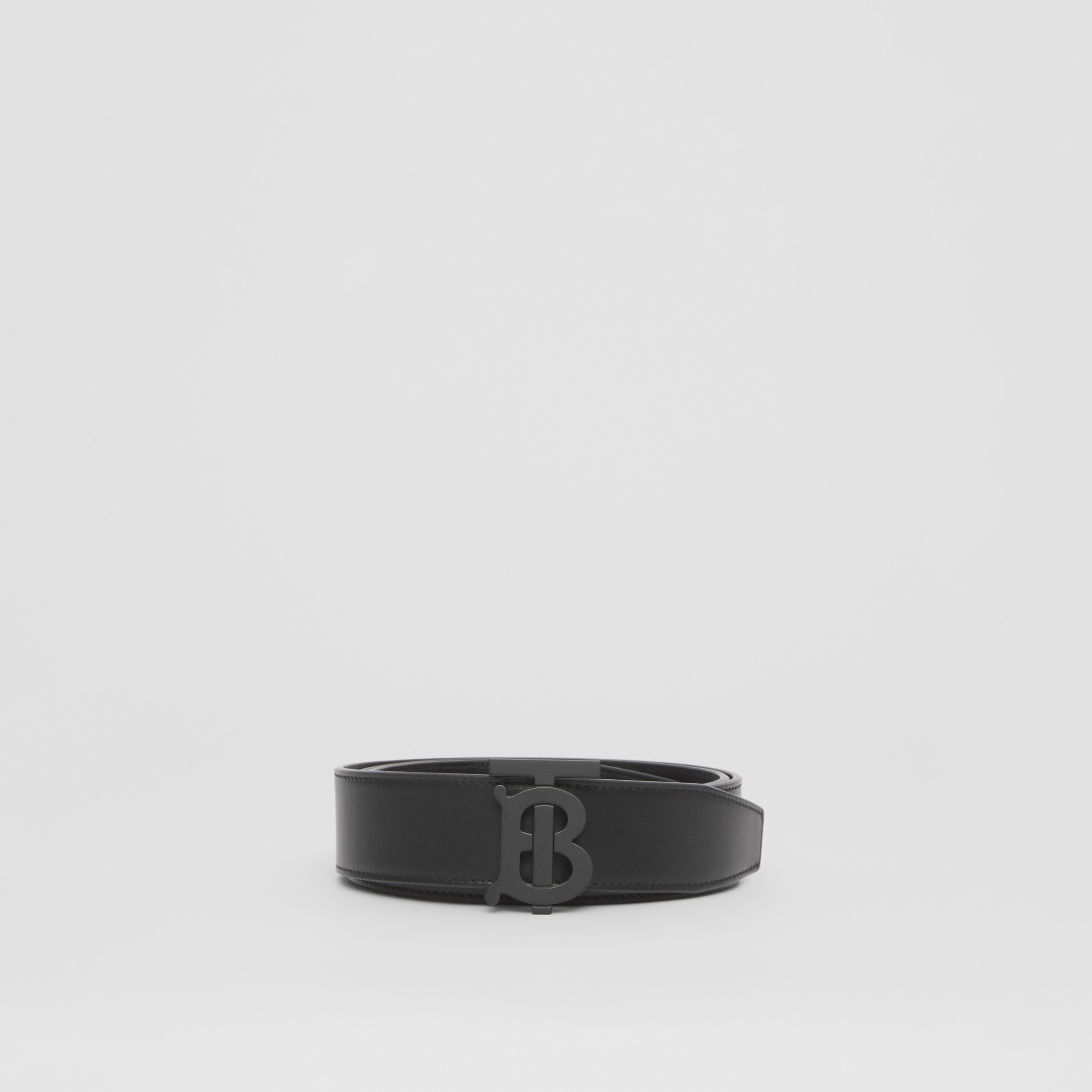 Coordinates Print Leather Belt - Online Exclusive in Black - Men | Burberry® Official - 4