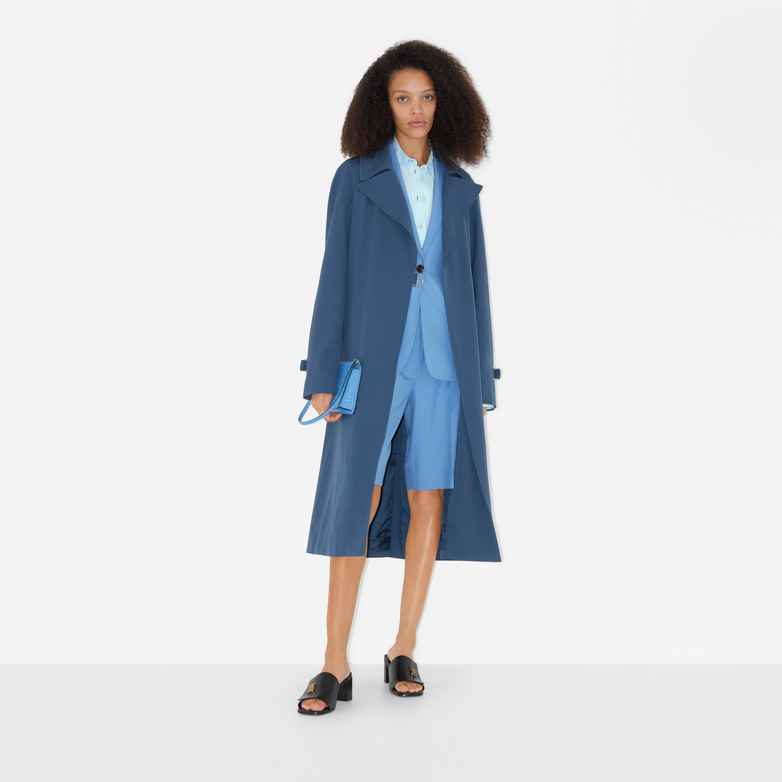 Abrigo cruzado en lana con anillas en D (Azul Marino Discreto) - Mujer | Burberry® oficial - 2