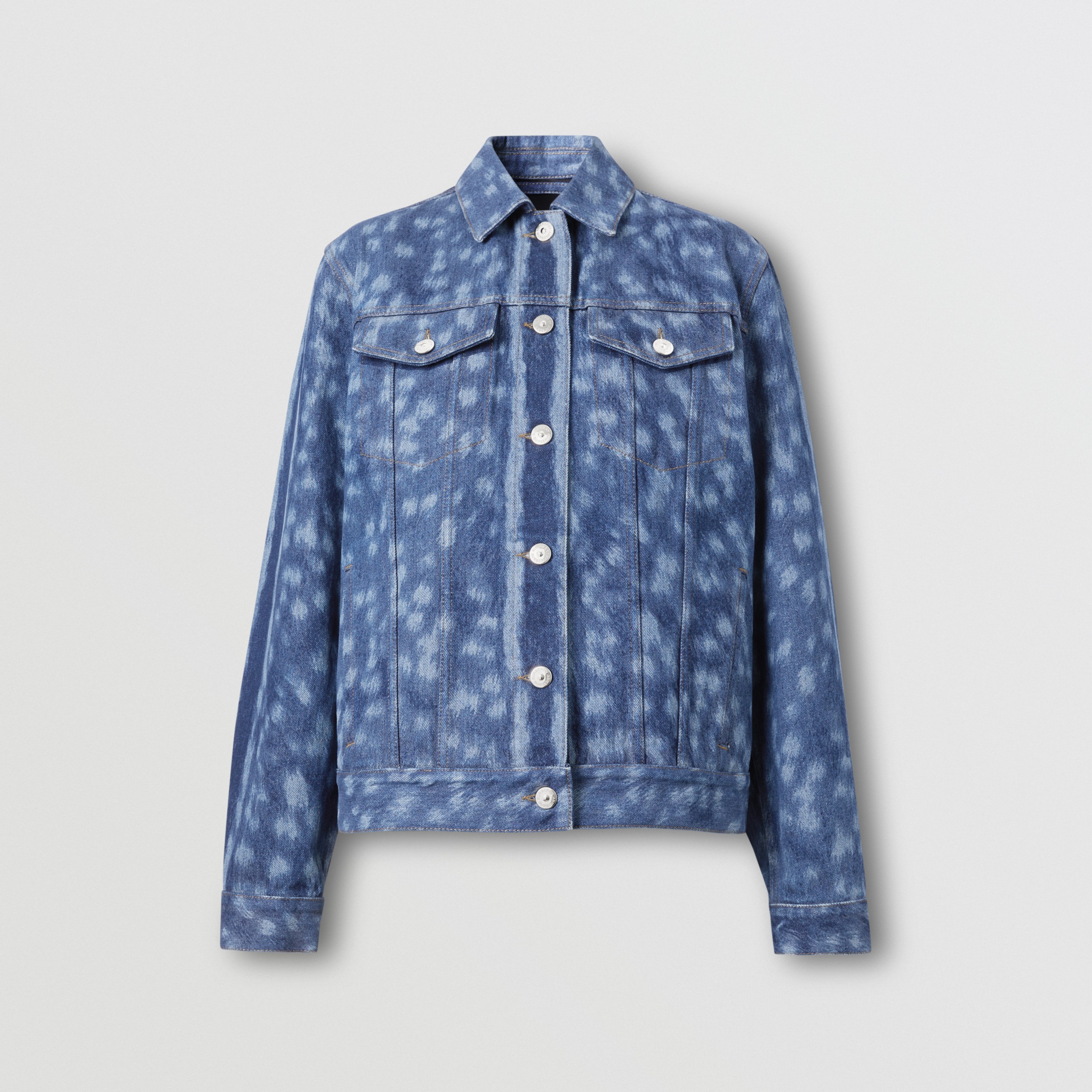 Deer Print Denim Jacket in Mid Indigo - Women | Burberry United States