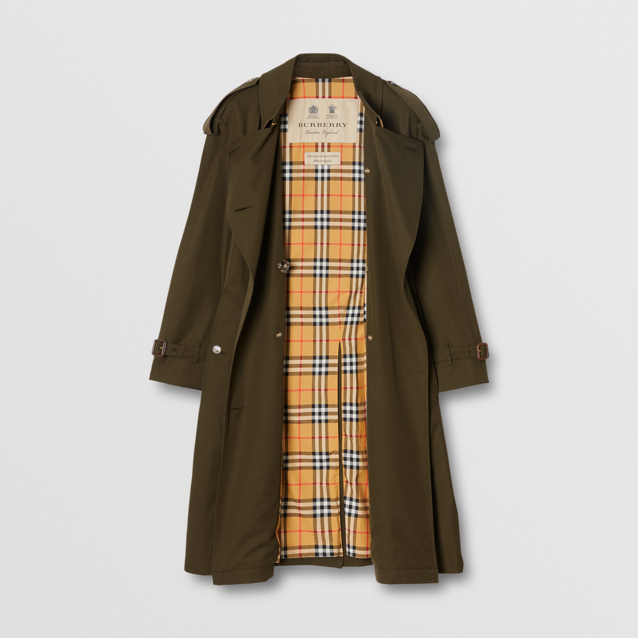 The Midlength Westminster Heritage Trench Coat in Dark Military Khaki