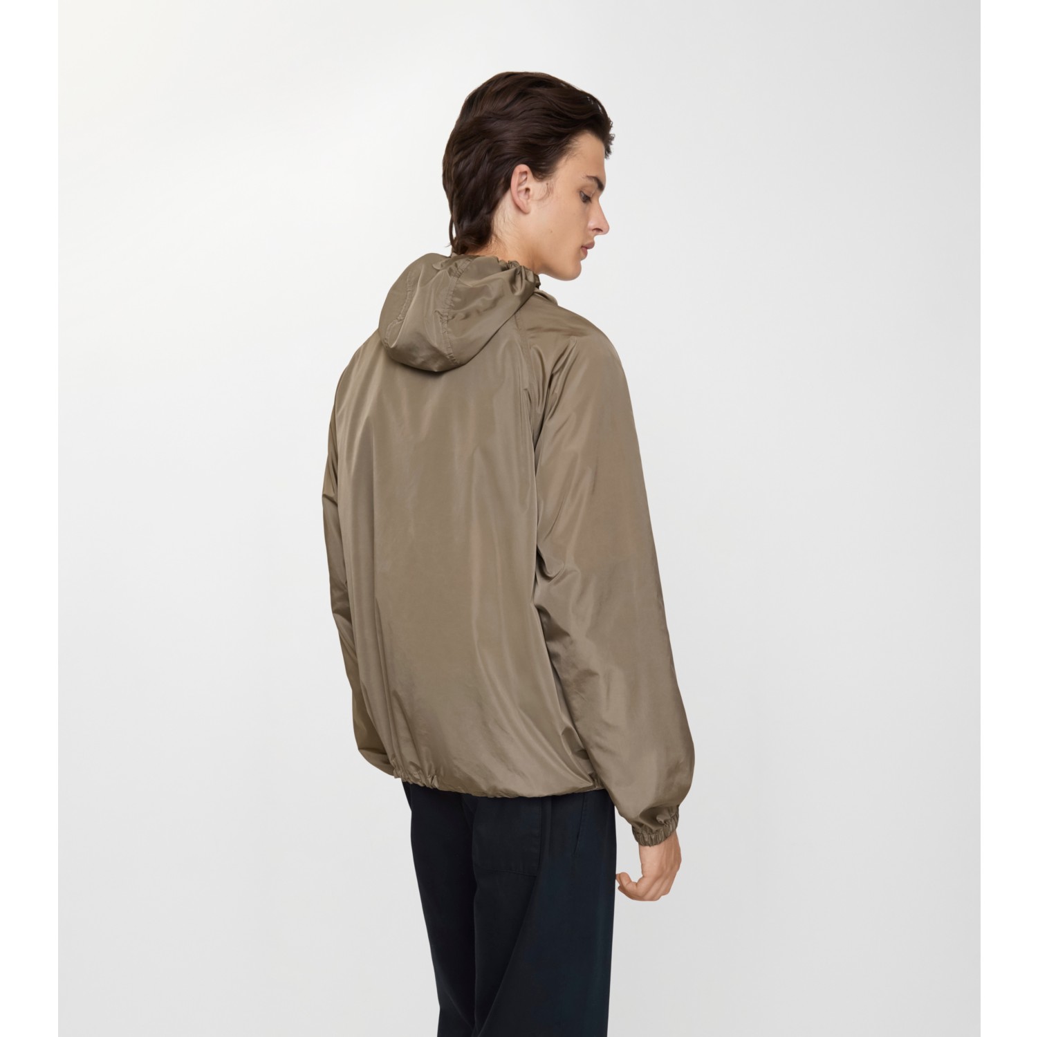 Veste à capuche en nylon avec Check