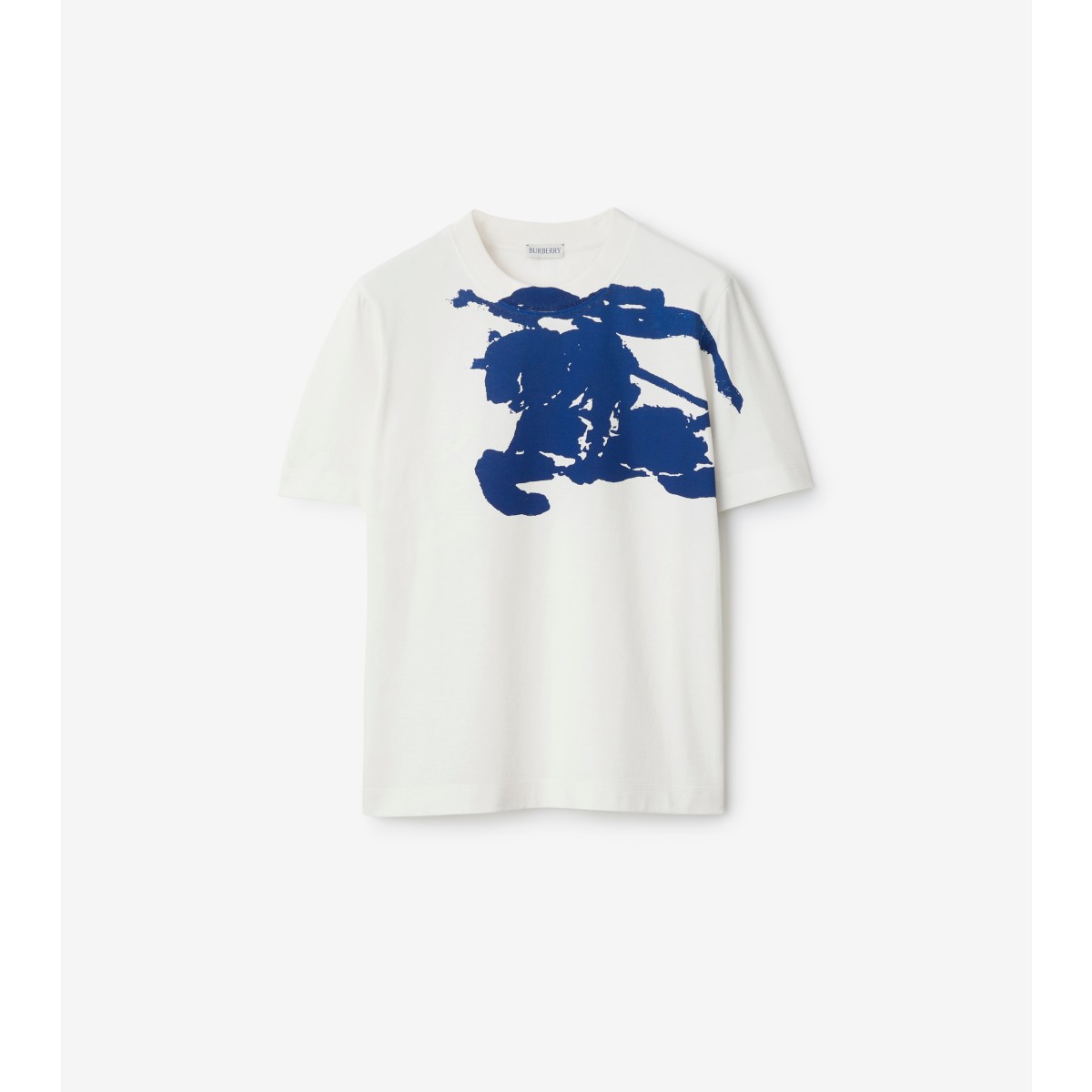 Shop Burberry Ekd Cotton T-shirt In Salt