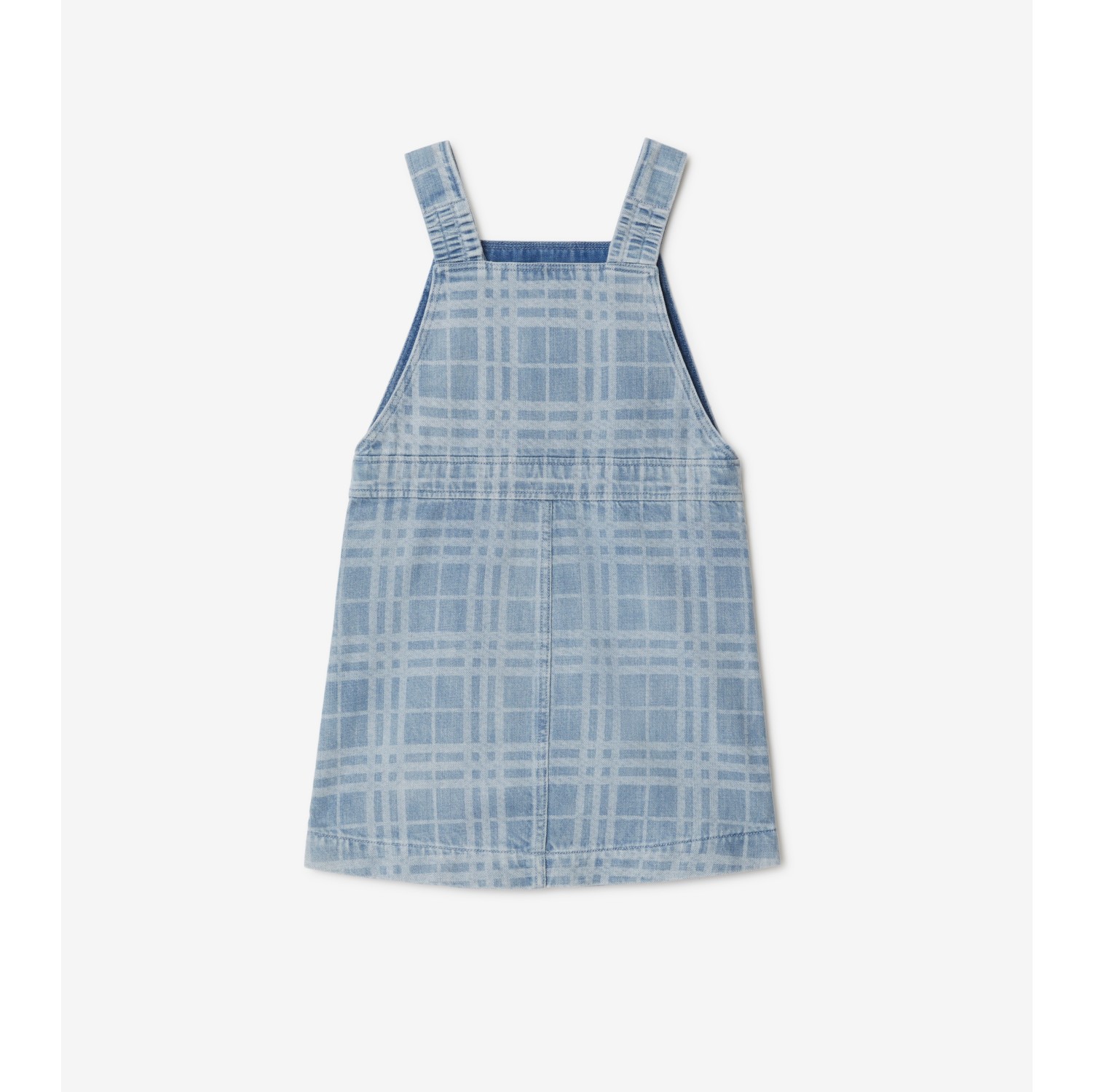 DressBerry Women Blue Solid Denim Pinafore Dress