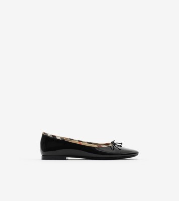 Check Trim Patent Ballerinas ®