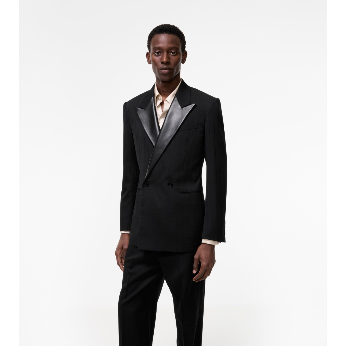  Stripe Pind Wool Tuxedo Jacket