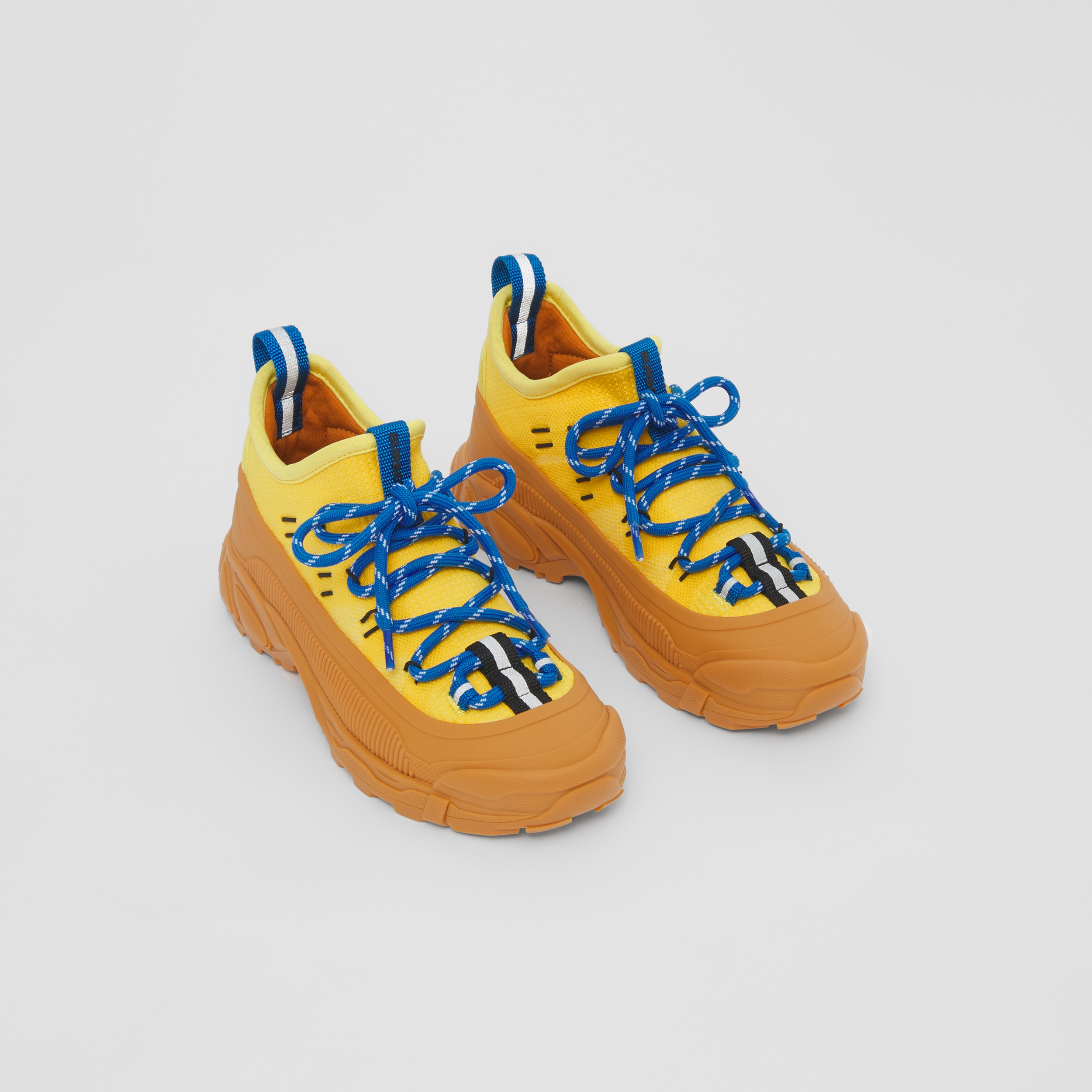 Knitted Nylon Sneakers in Acid Yellow - Children | Burberry® Official - 1