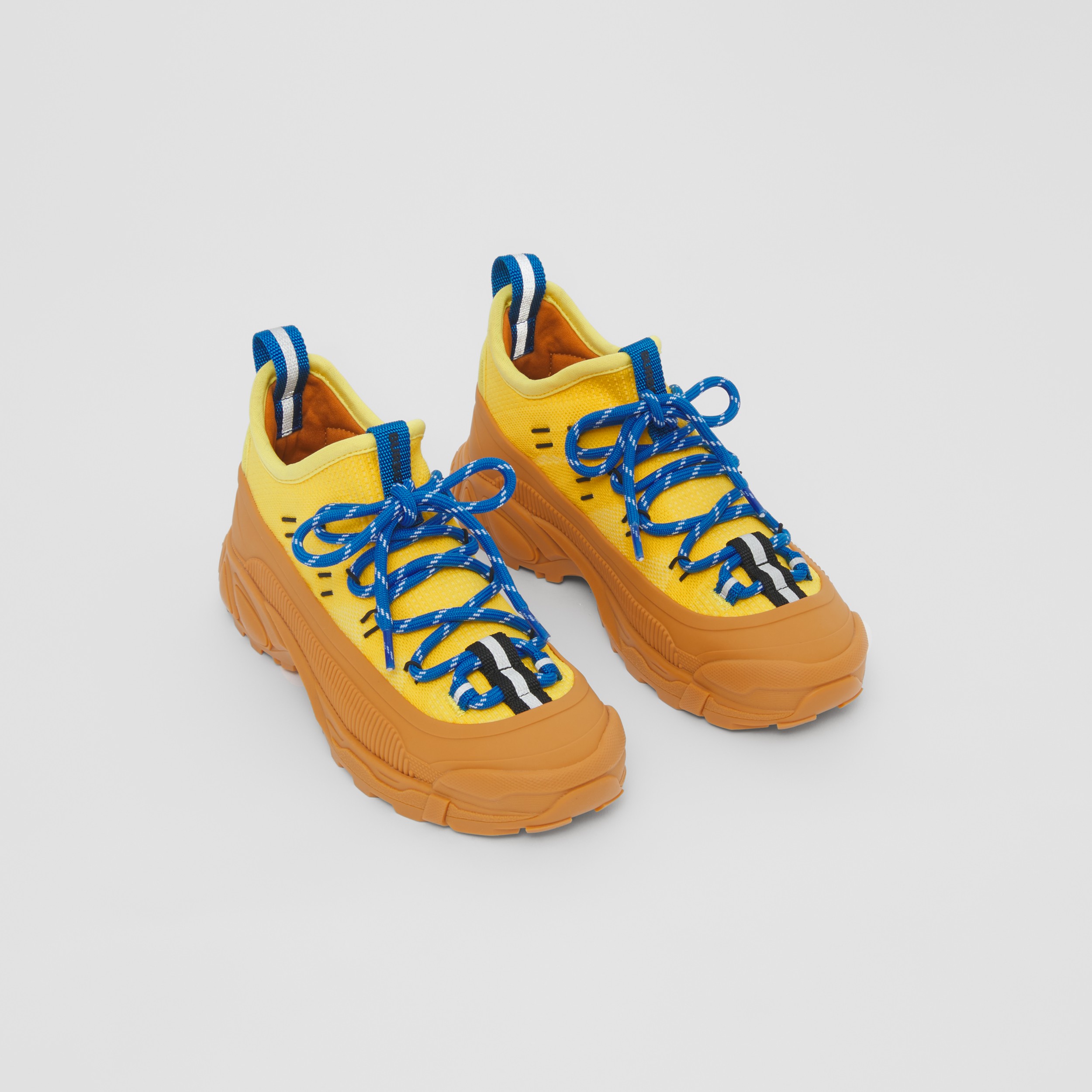 Knitted Nylon Sneakers in Acid Yellow Children Burberry® Official