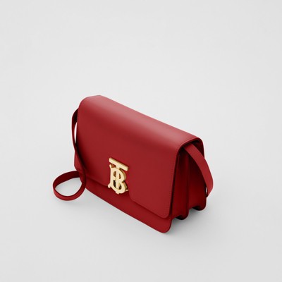 Small Leather TB Bag in Dark Carmine - Women | Burberry® Official