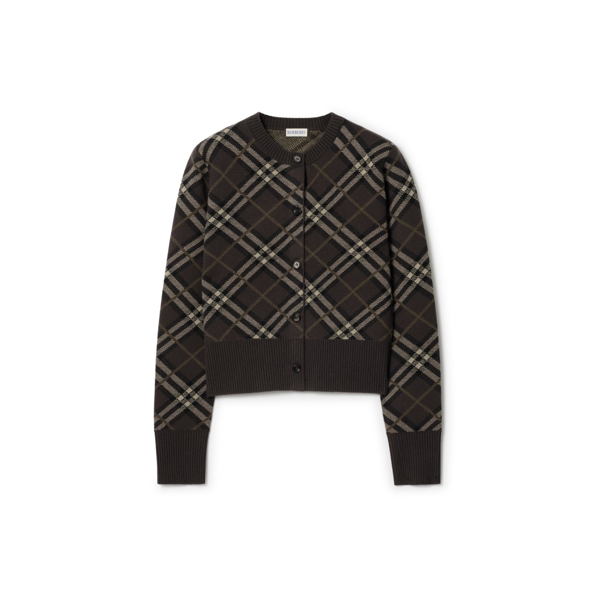 Check Wool Cashmere Cardigan